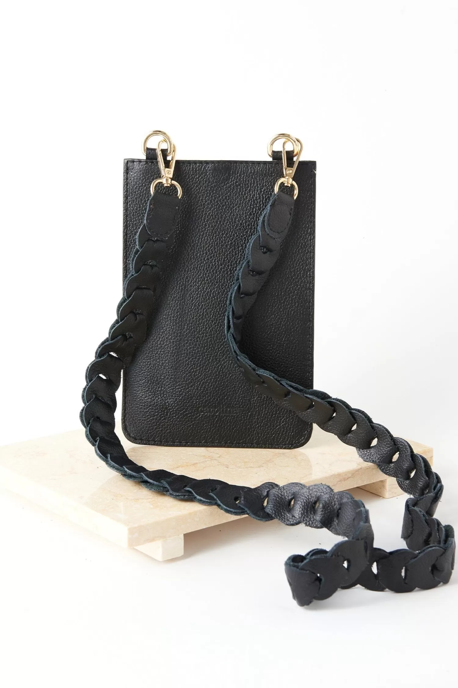 Carolina Mobile Phone Straps & Holders | Cross Body*Adelina Mobile Phone Holder Black Soft Leather