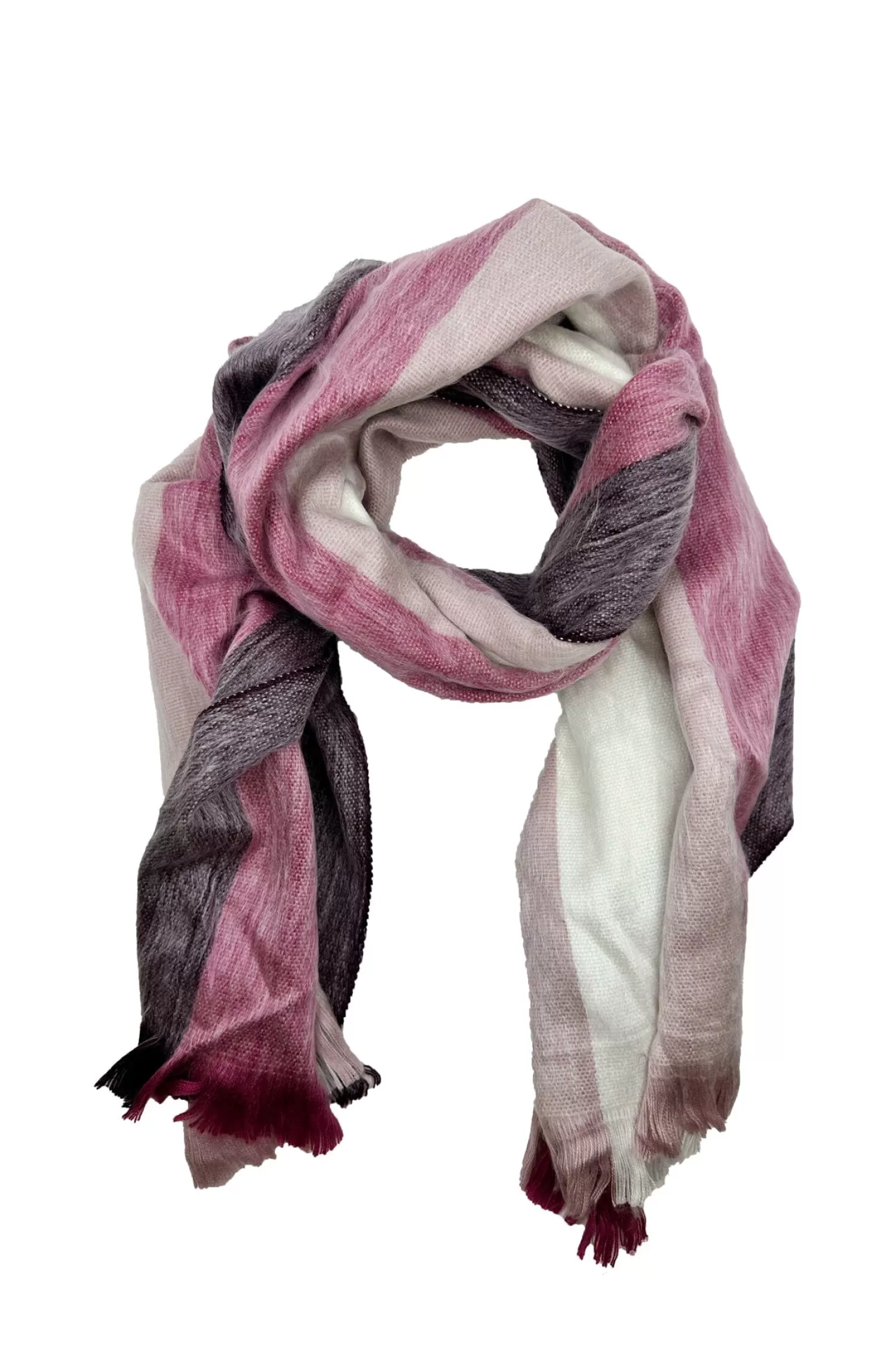 Carolina Scarves*Alpaca Wrap Striped Multi Colour Dusk