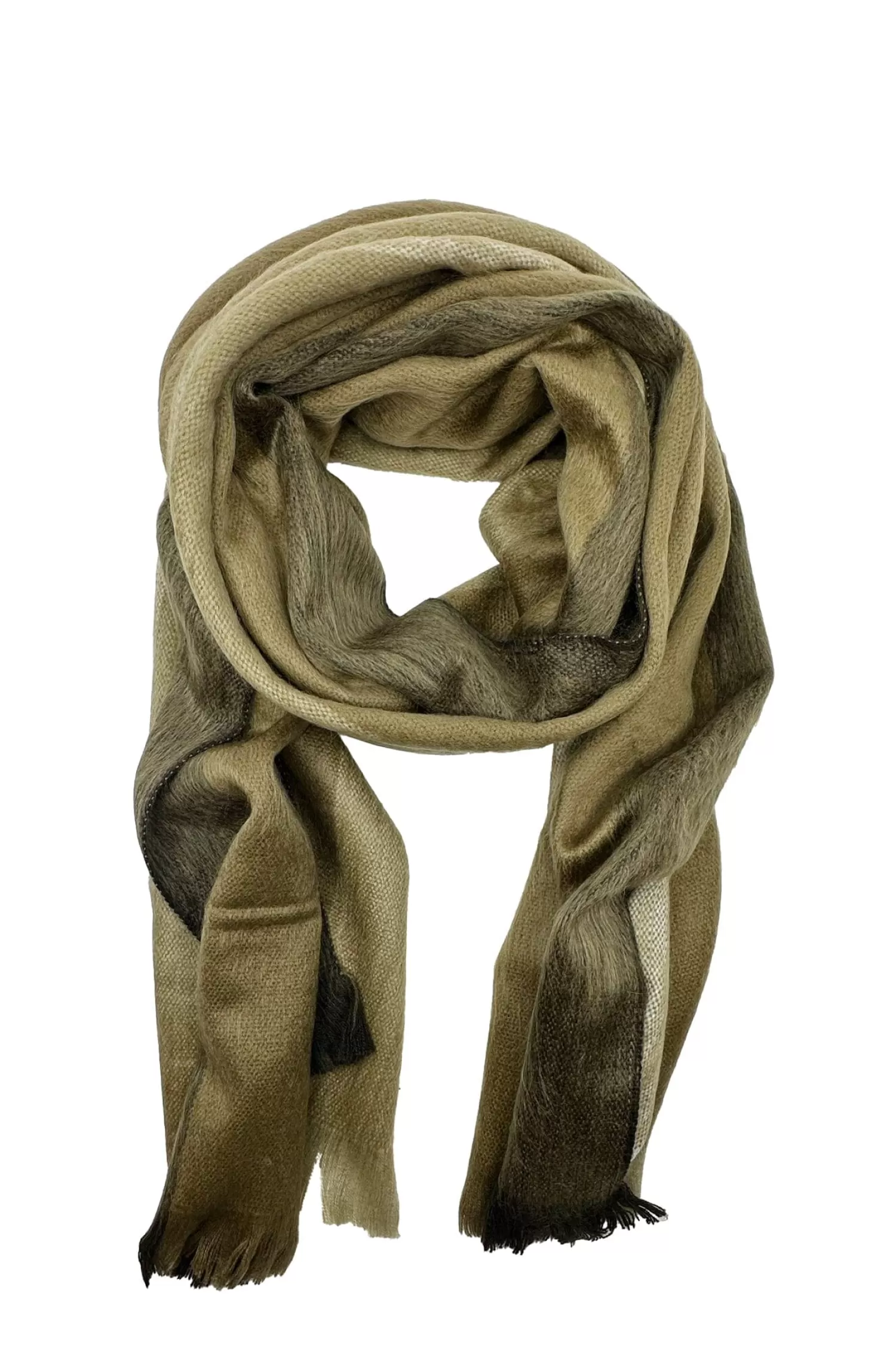 Carolina Scarves*Alpaca Wrap Striped Multi Colour Mocha