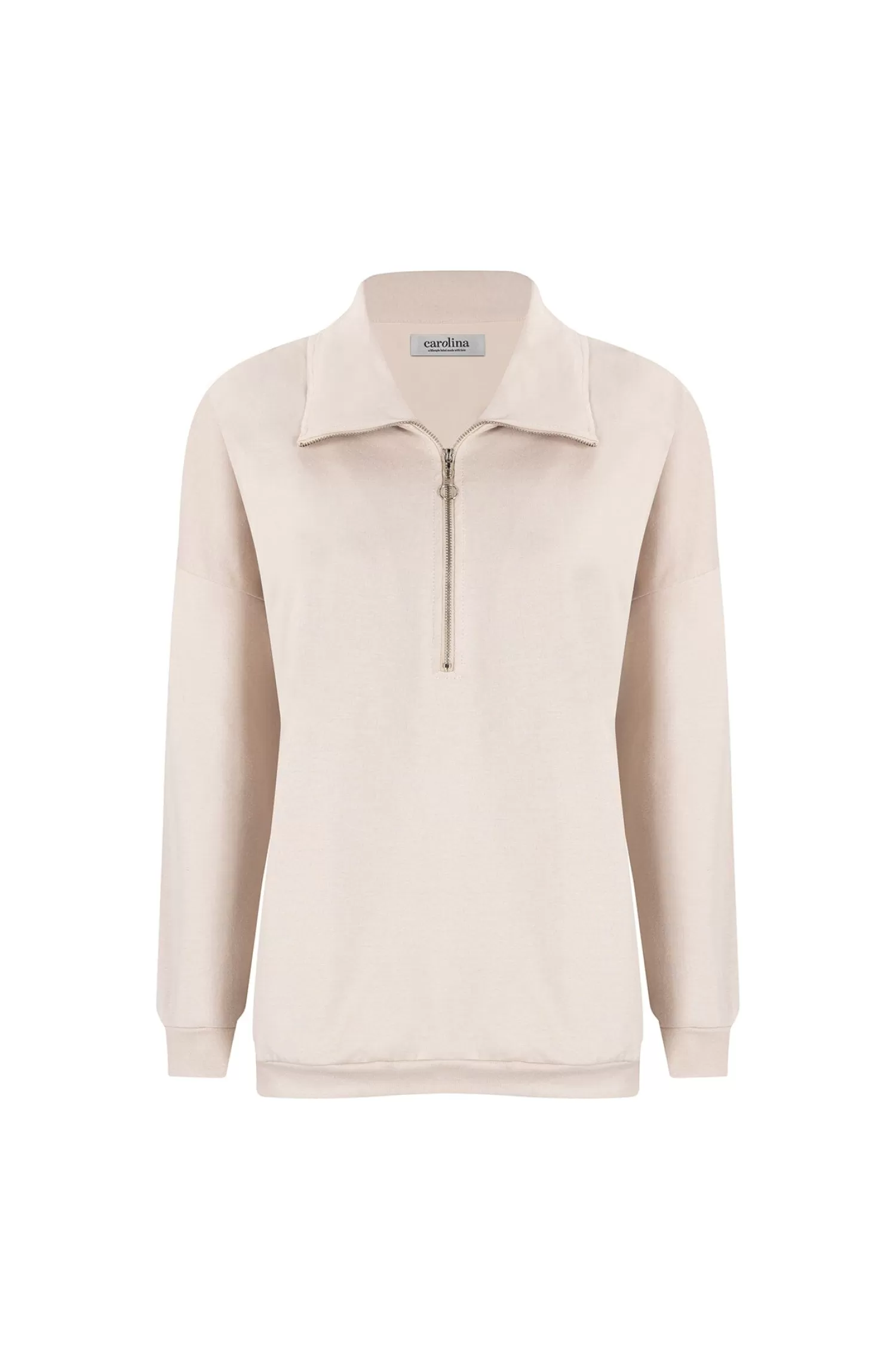 Carolina Knitwear*Amara Half Zip Jumper Beige