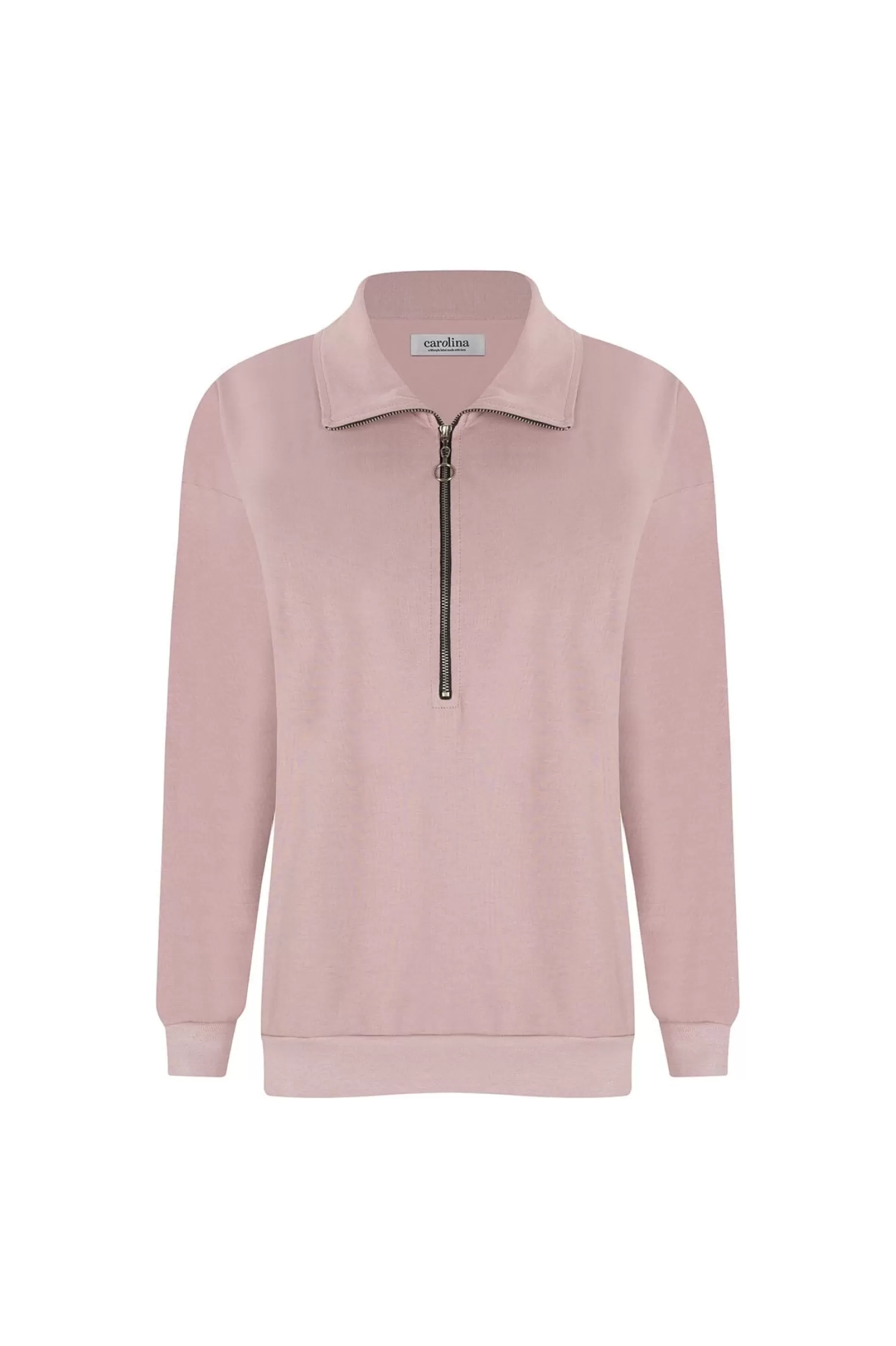 Carolina Knitwear*Amara Half Zip Jumper Blush