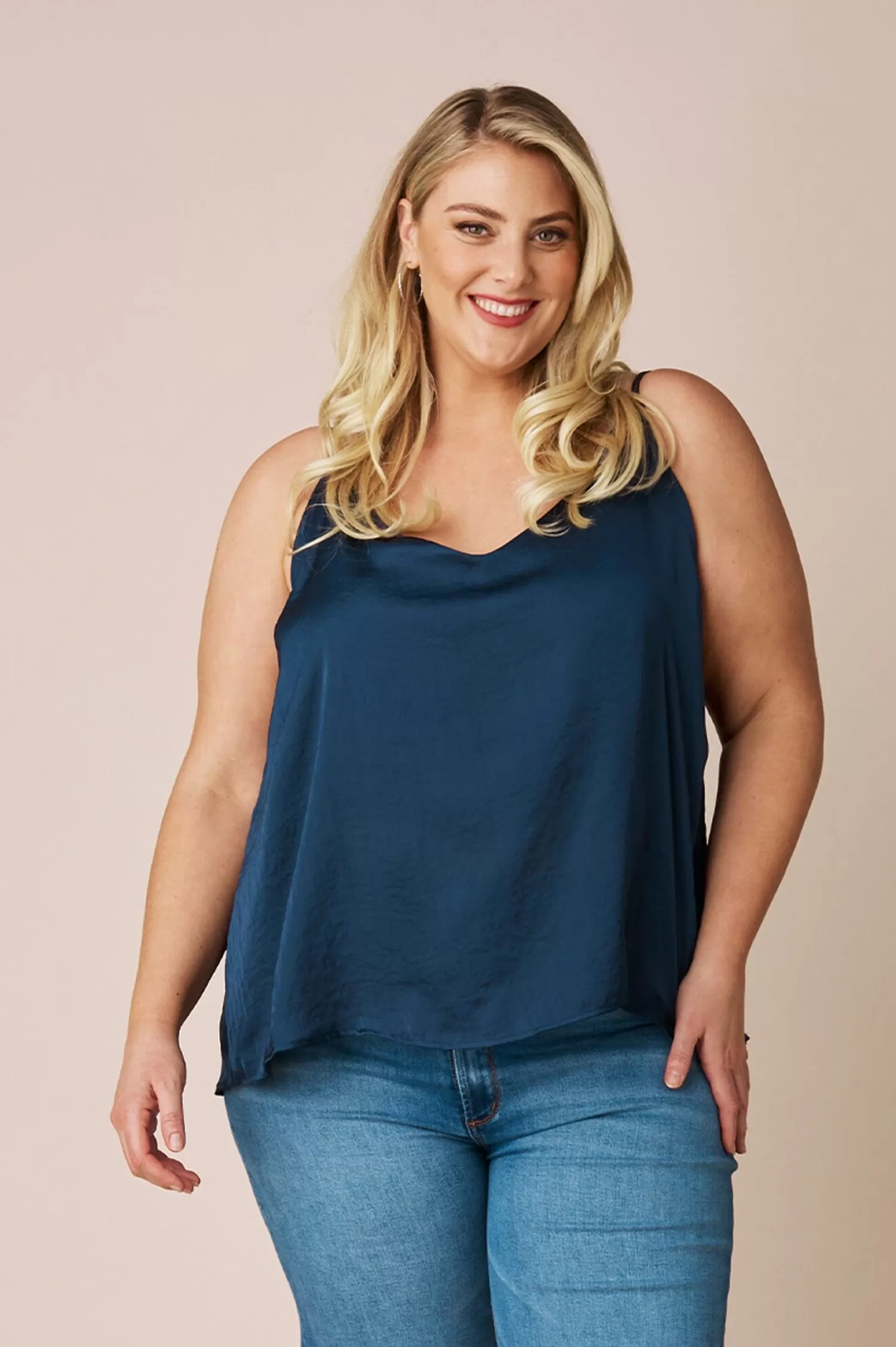 Carolina Ana Camisole Tops | Short Sleeve*Ana Camisole Top Navy with V Neck