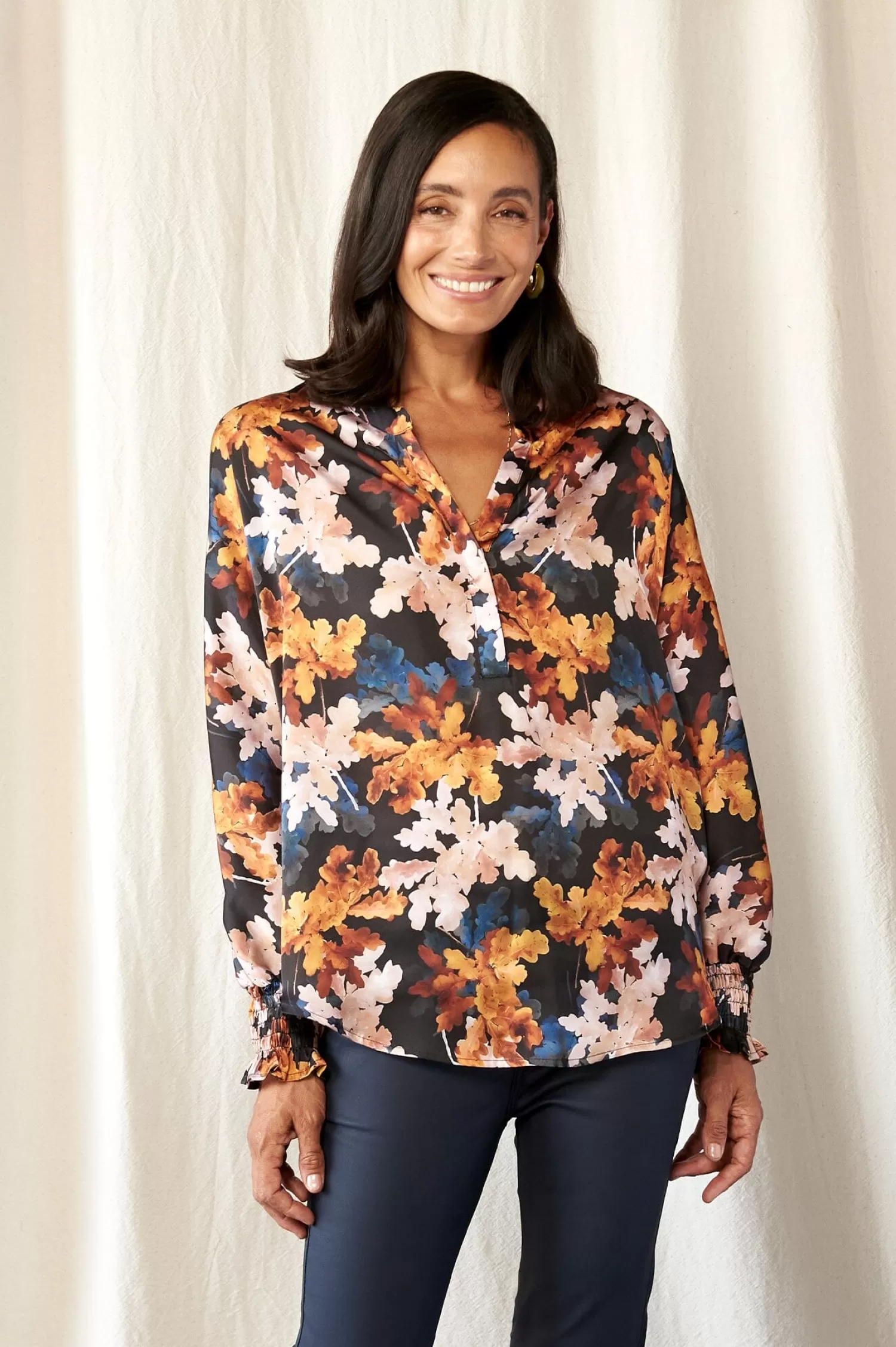 Carolina Long Sleeve*Angelina Long Sleeve Top Cassia Print