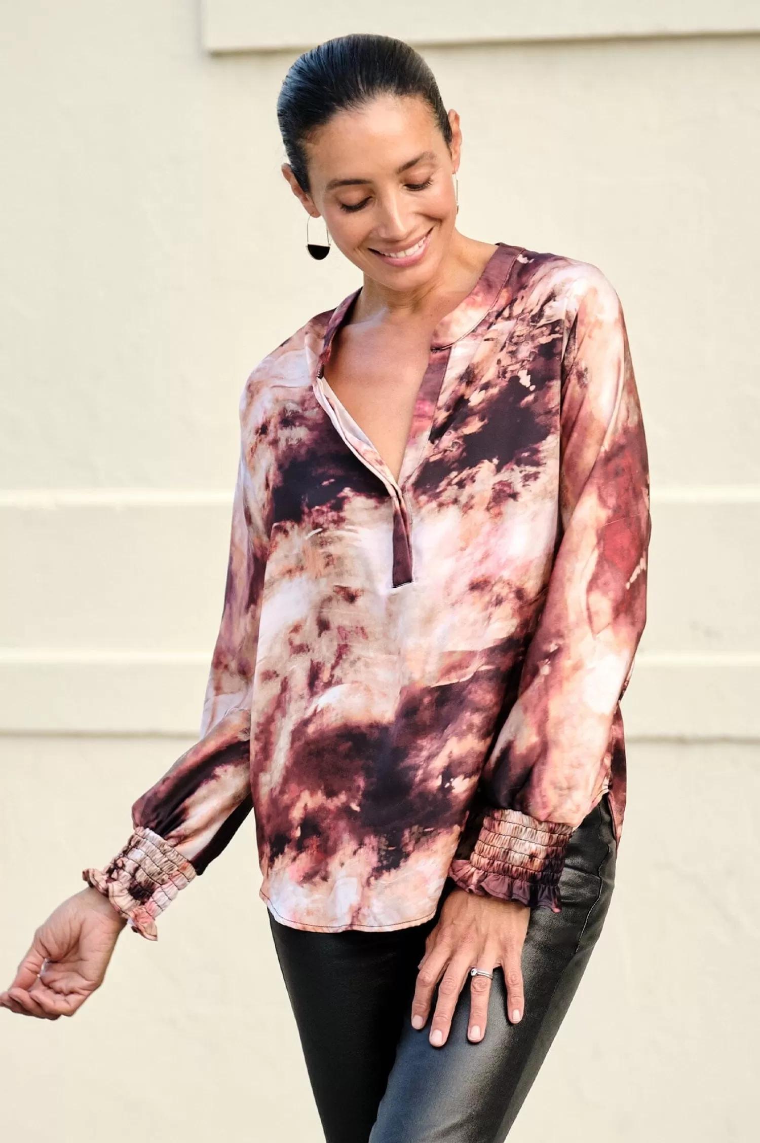 Carolina Long Sleeve*Angelina Long Sleeve Top Stacey Print