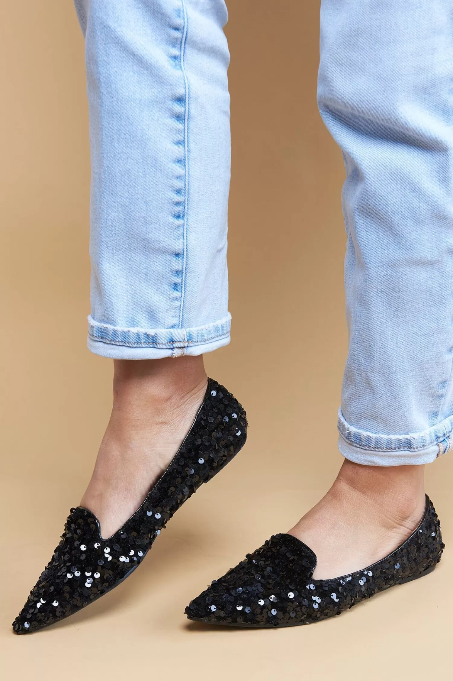 Carolina Flats & Loafers*Annabelle Sequin Loafers Black