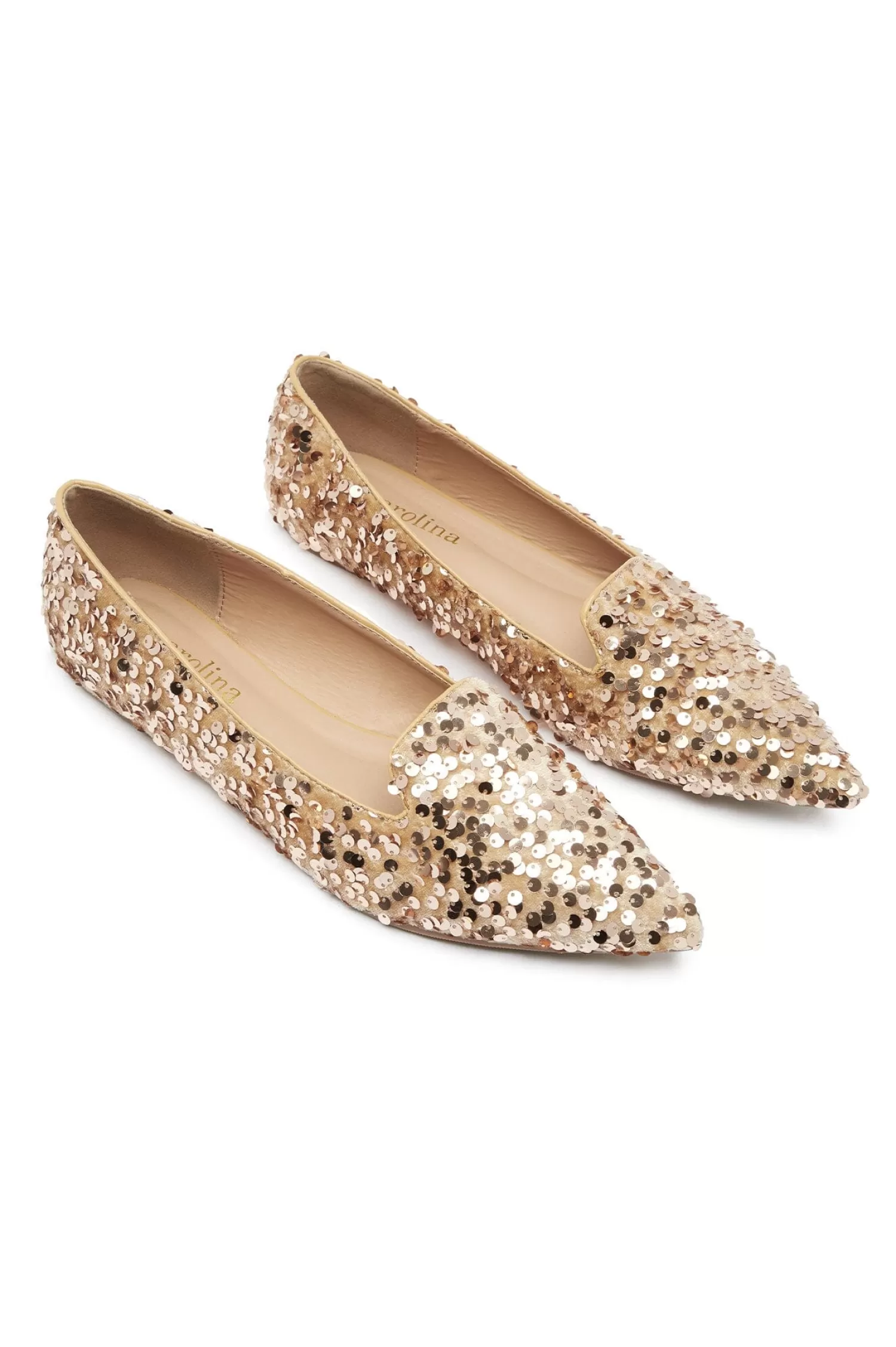 Carolina Flats & Loafers*Annabelle Sequin Loafers Champagne