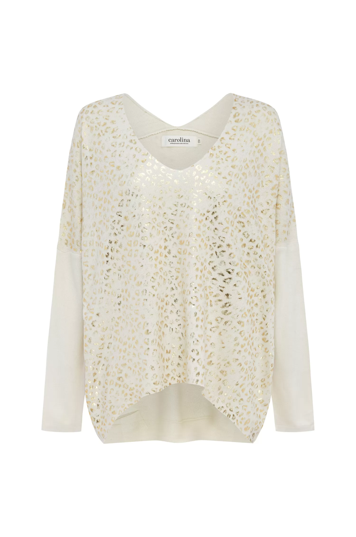 Carolina Knitwear*Araya Animal Print Jumper Ivory