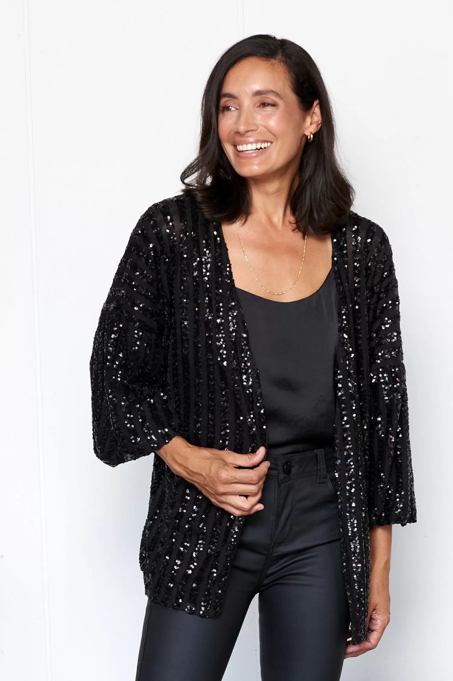 Carolina Capes & Kaftans*Aria Cape Black with Sequins