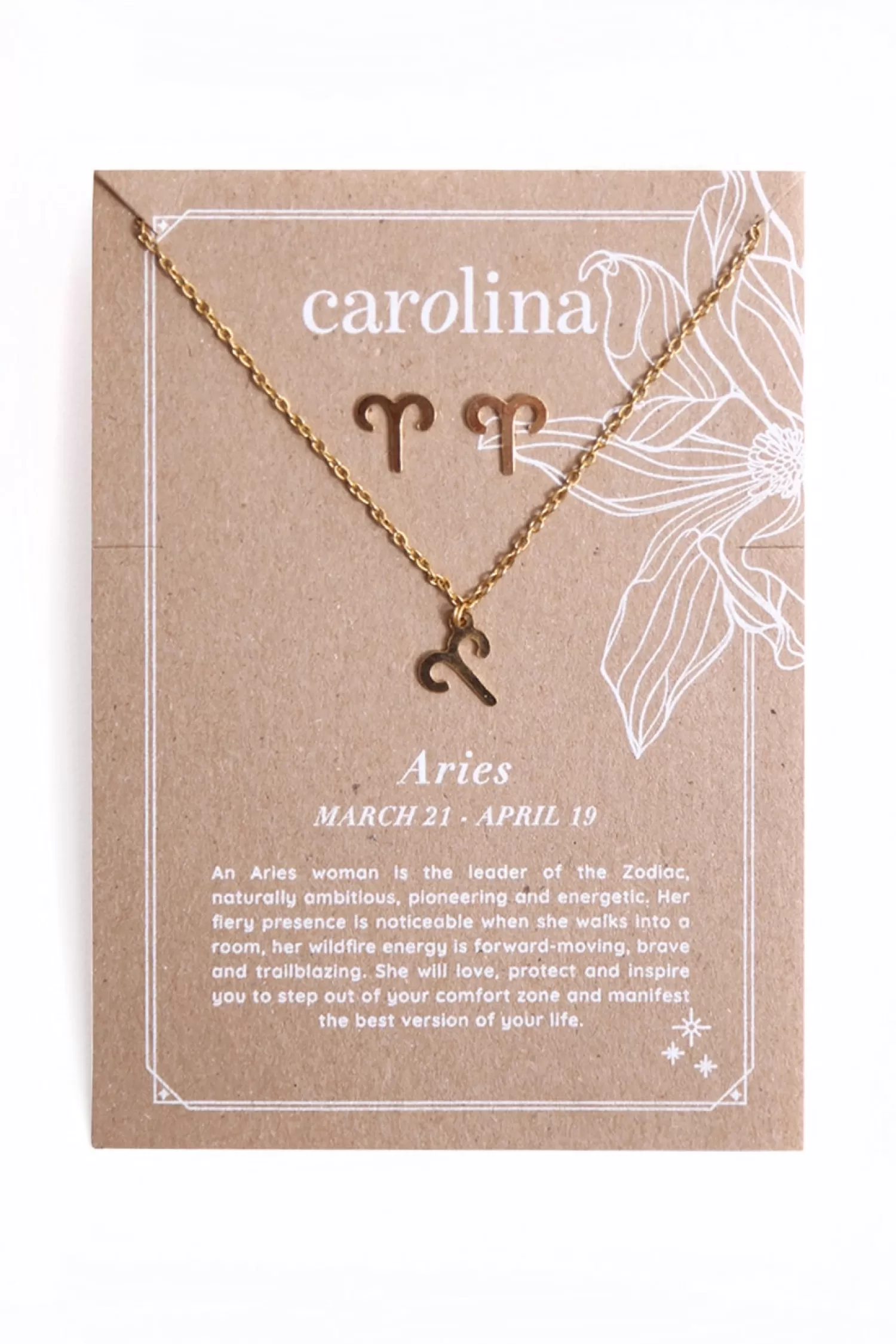 Carolina Necklaces*Aries Zodiac Necklace & Earring Set