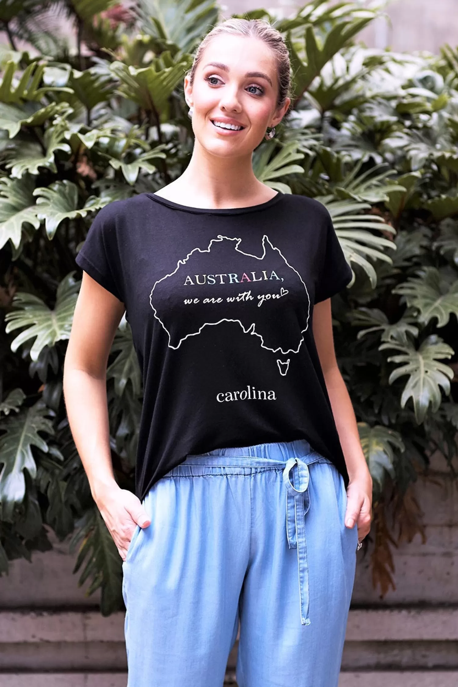 Carolina Loungewear*Australia, We Are With You T-Shirt Black