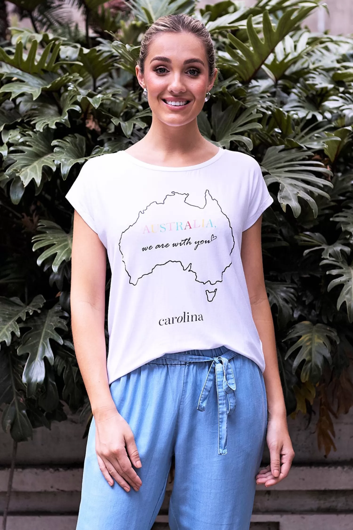 Carolina Loungewear*Australia, We Are With YouT-Shirt White