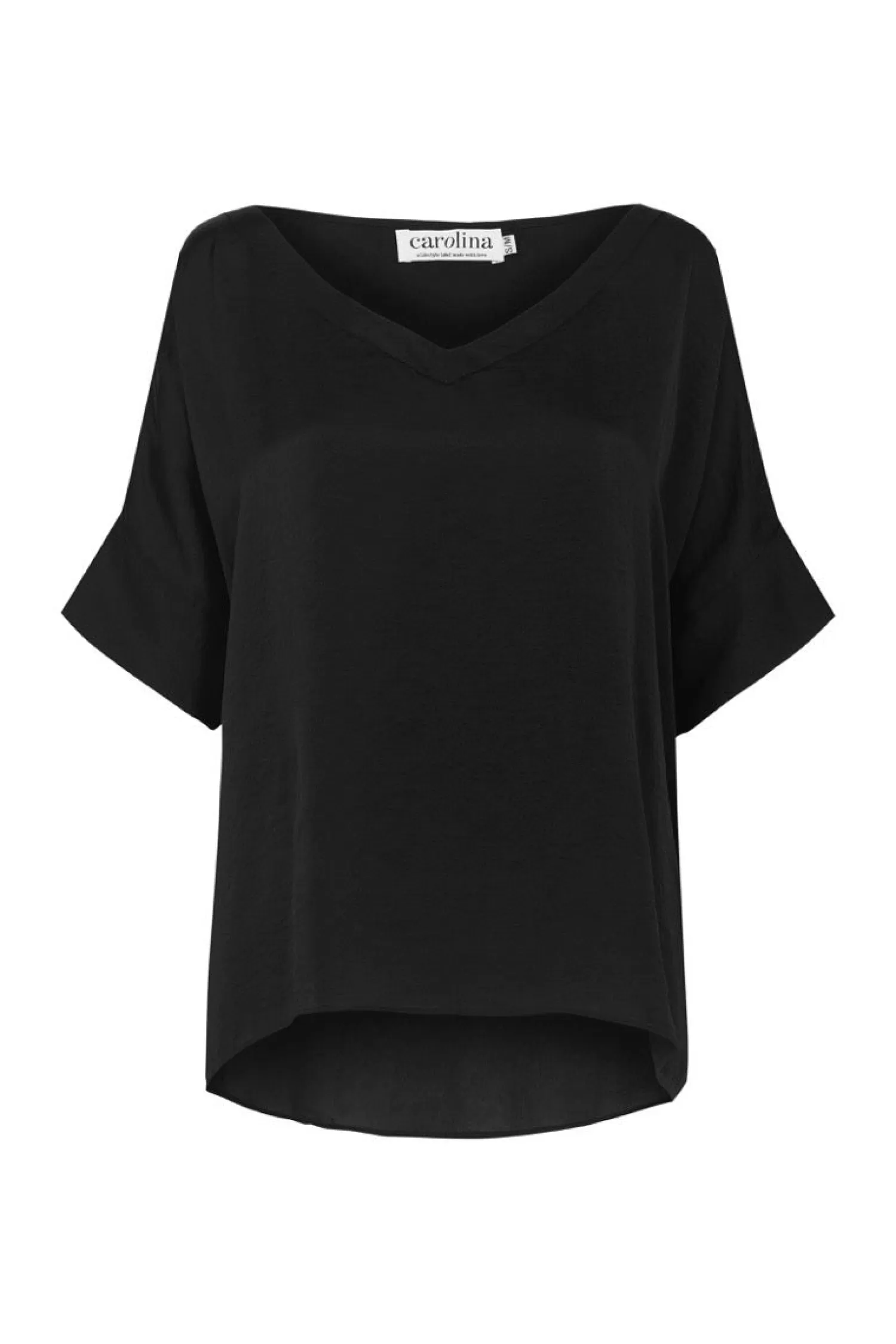 Carolina Bianca Tops | Short Sleeve*Bianca Short Sleeve Top Black with V Neck