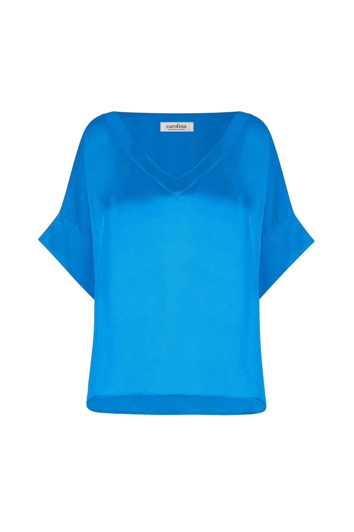 Carolina Bianca Tops | Short Sleeve*Bianca Short Sleeve Top Cobalt with V Neck