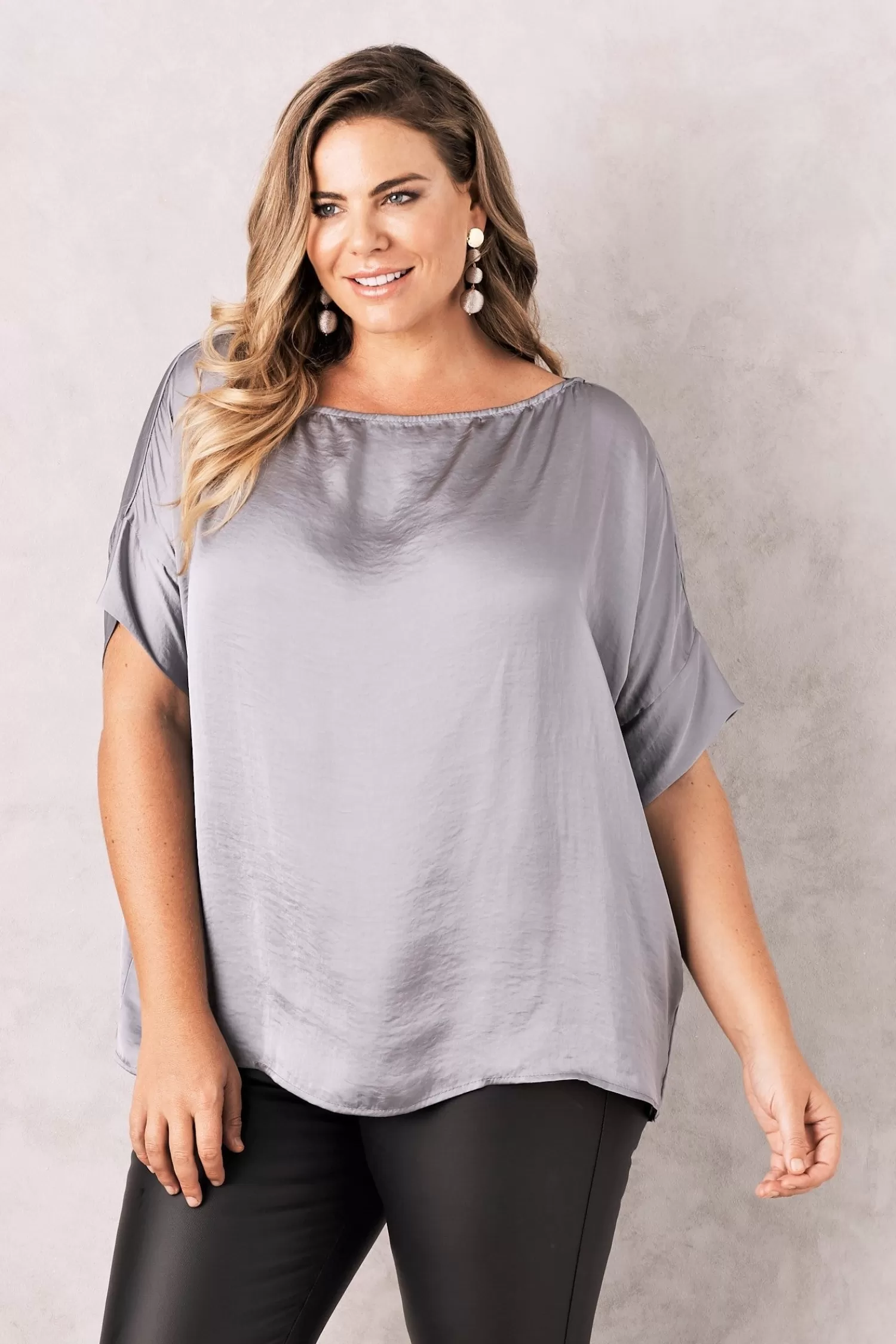 Carolina Bianca Tops | Short Sleeve*Bianca Short Sleeve Top Grey