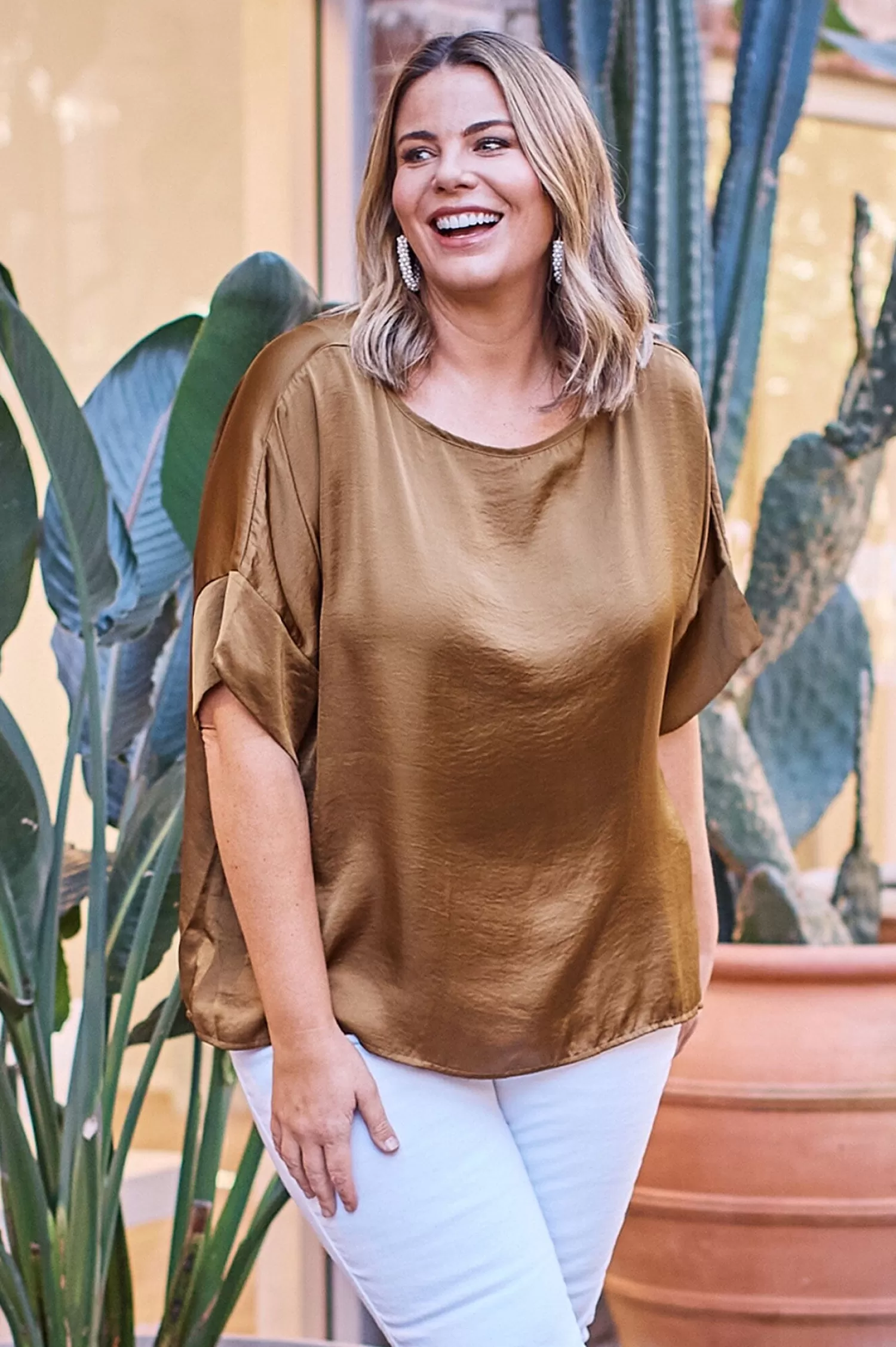 Carolina Bianca Tops | Short Sleeve*Bianca Short Sleeve Top Khaki