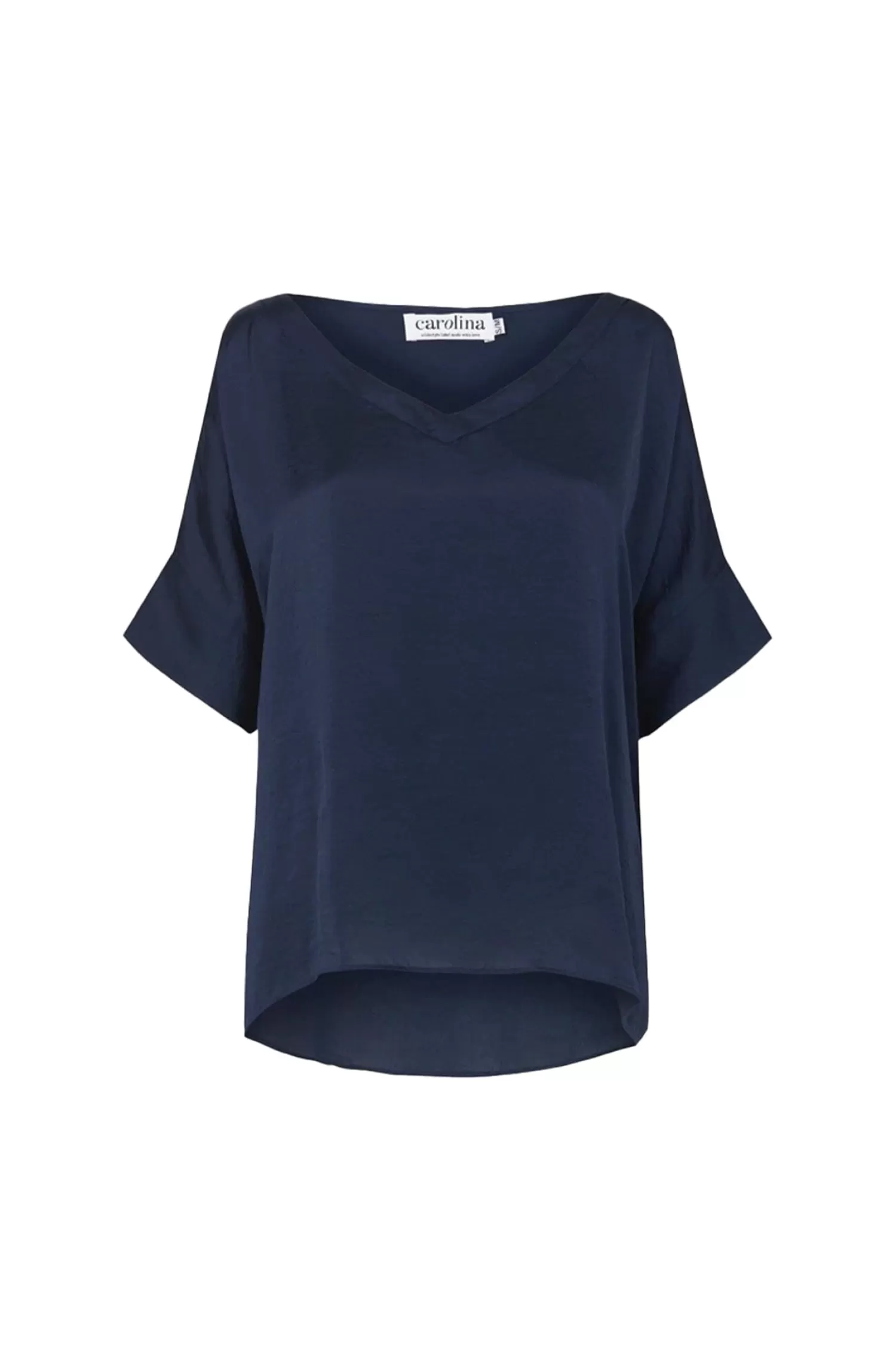 Carolina Bianca Tops | Short Sleeve*Bianca Short Sleeve Top Navy with V Neck