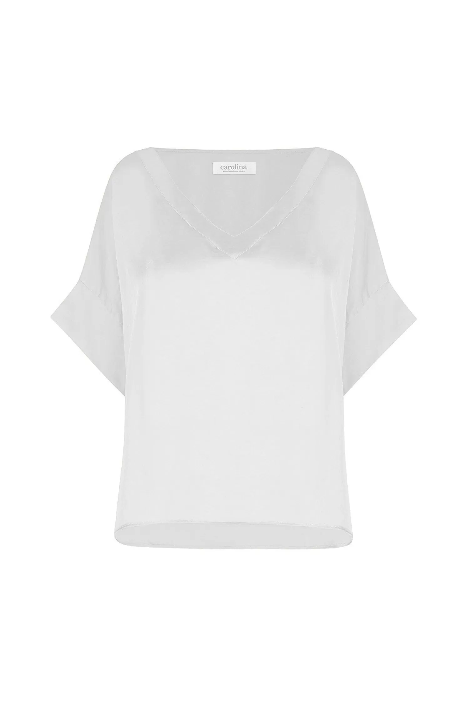 Carolina Bianca Tops | Short Sleeve*Bianca Short Sleeve Top White with V Neck