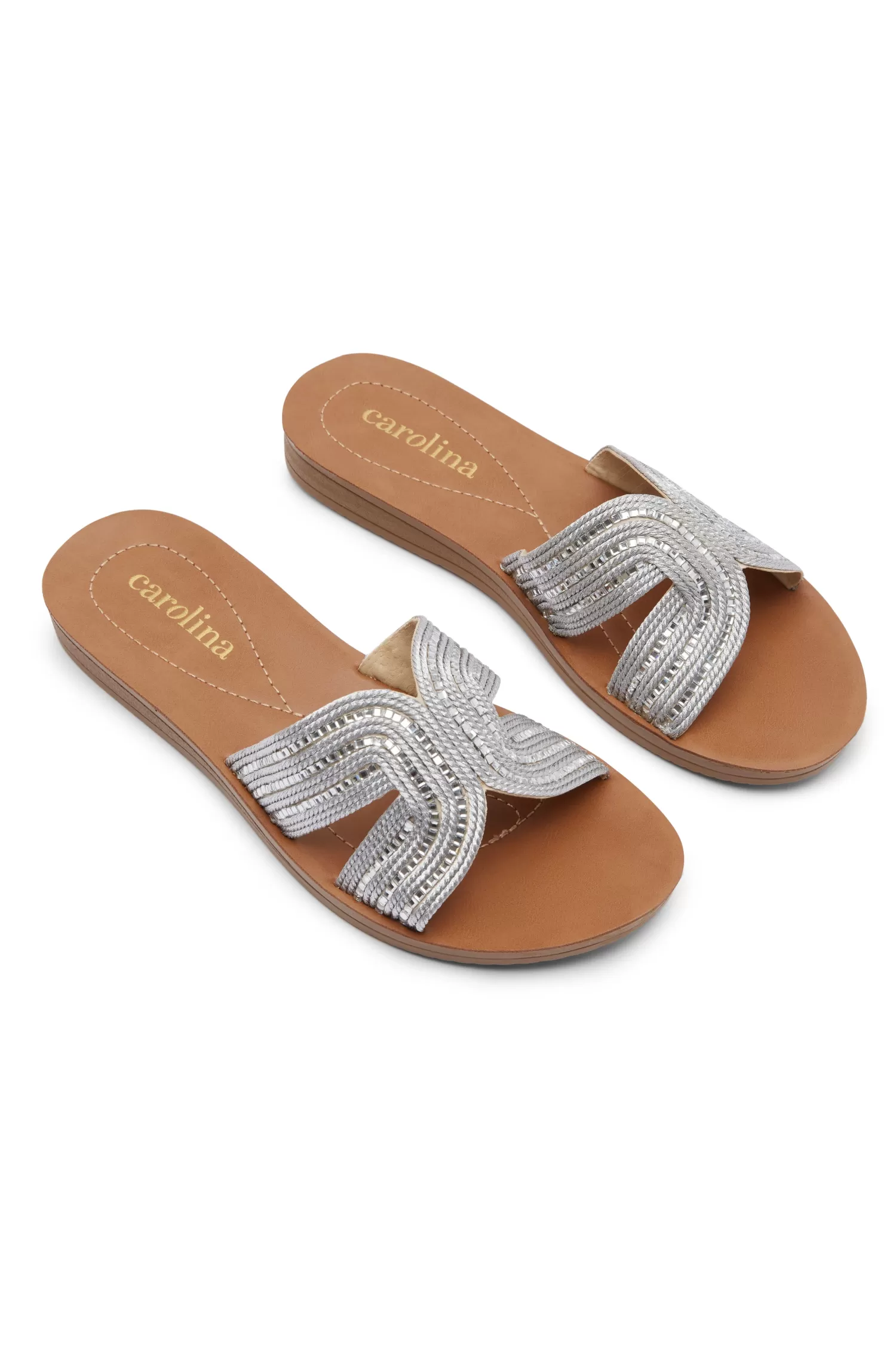 Carolina Slides And Sandles*Brianna Slides Silver