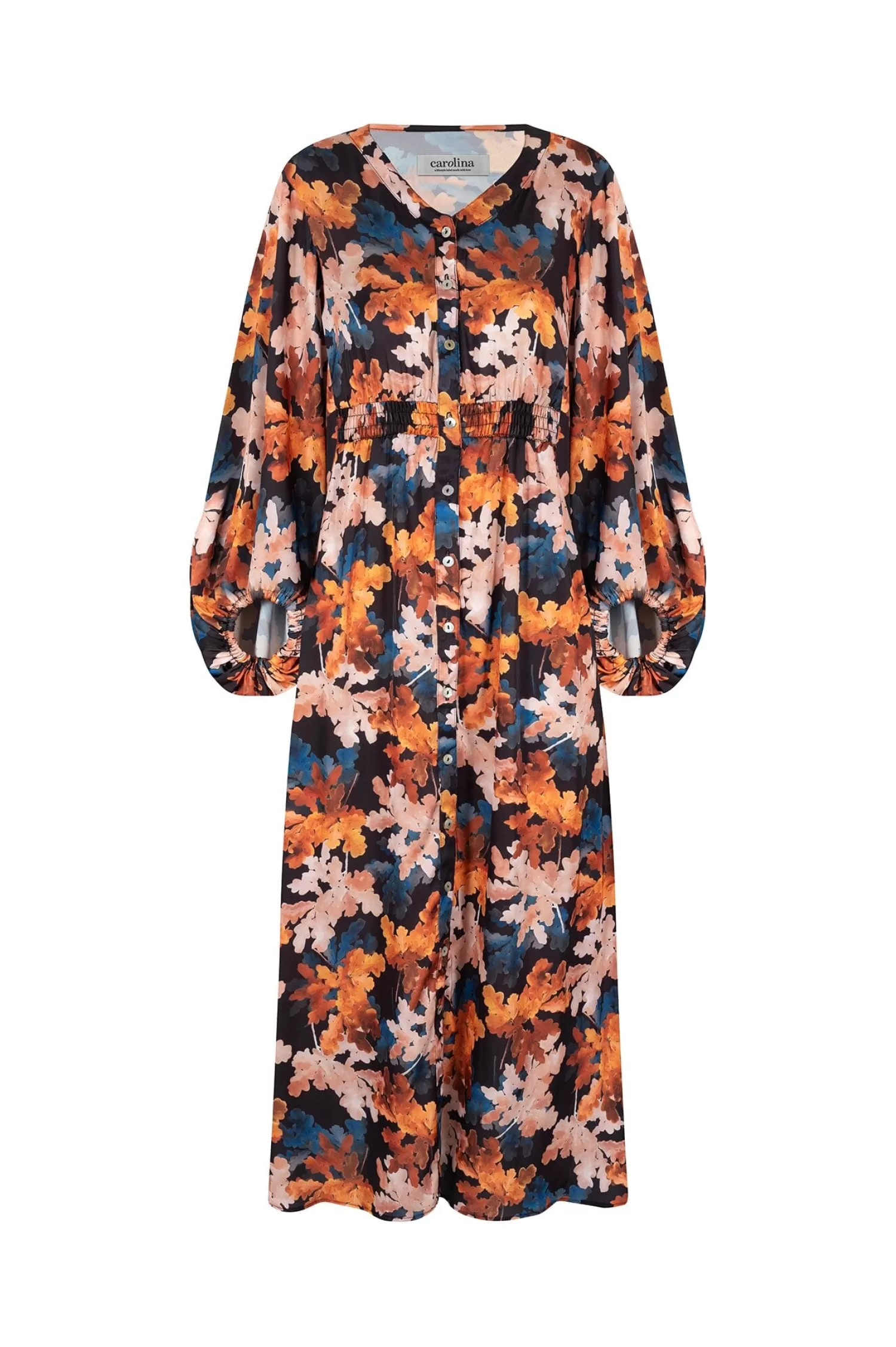 Carolina Long Sleeve*Cassia Leaf Print Dress