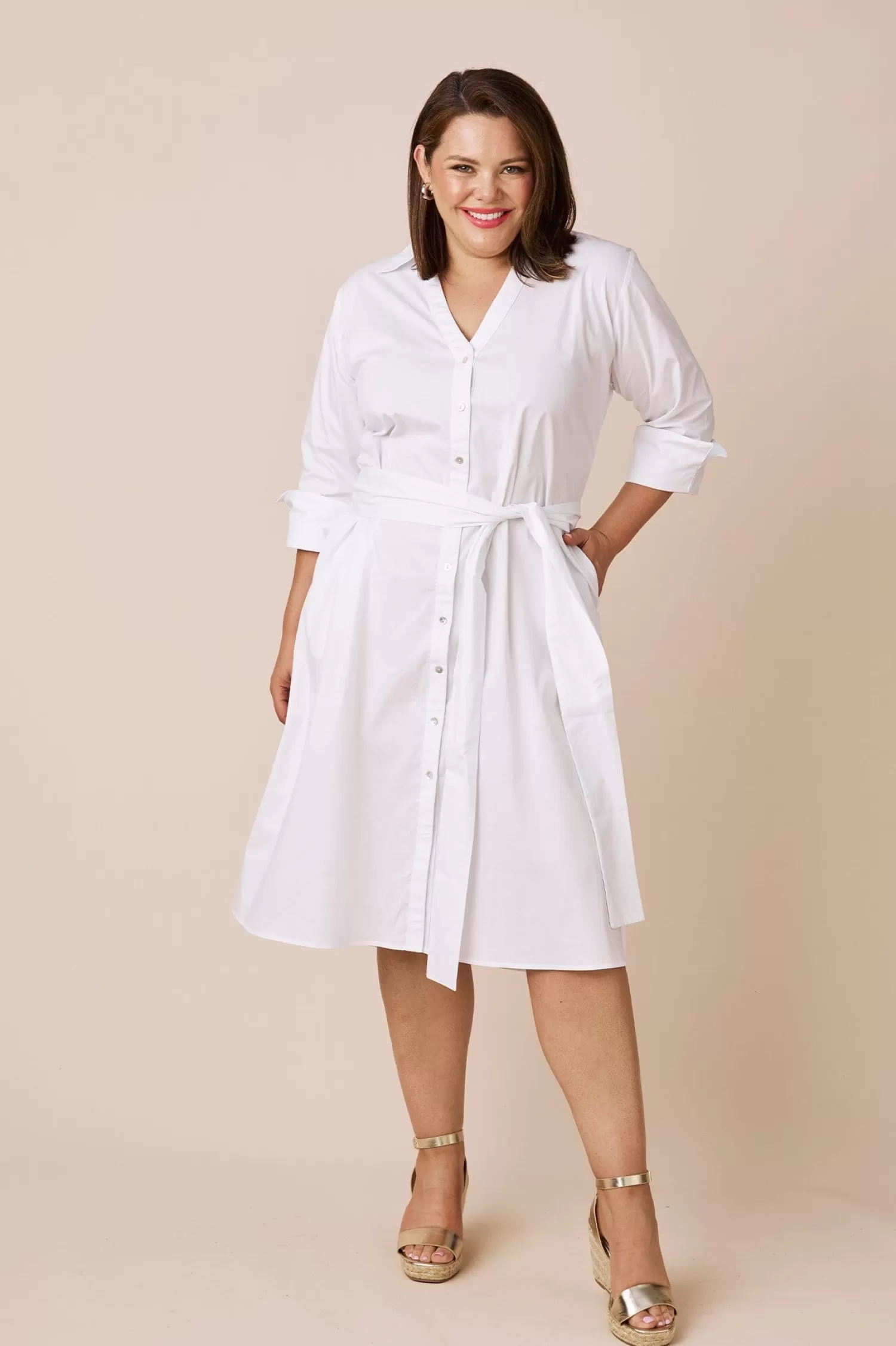 Carolina Long Sleeve | Short Sleeve*Celia Dress White