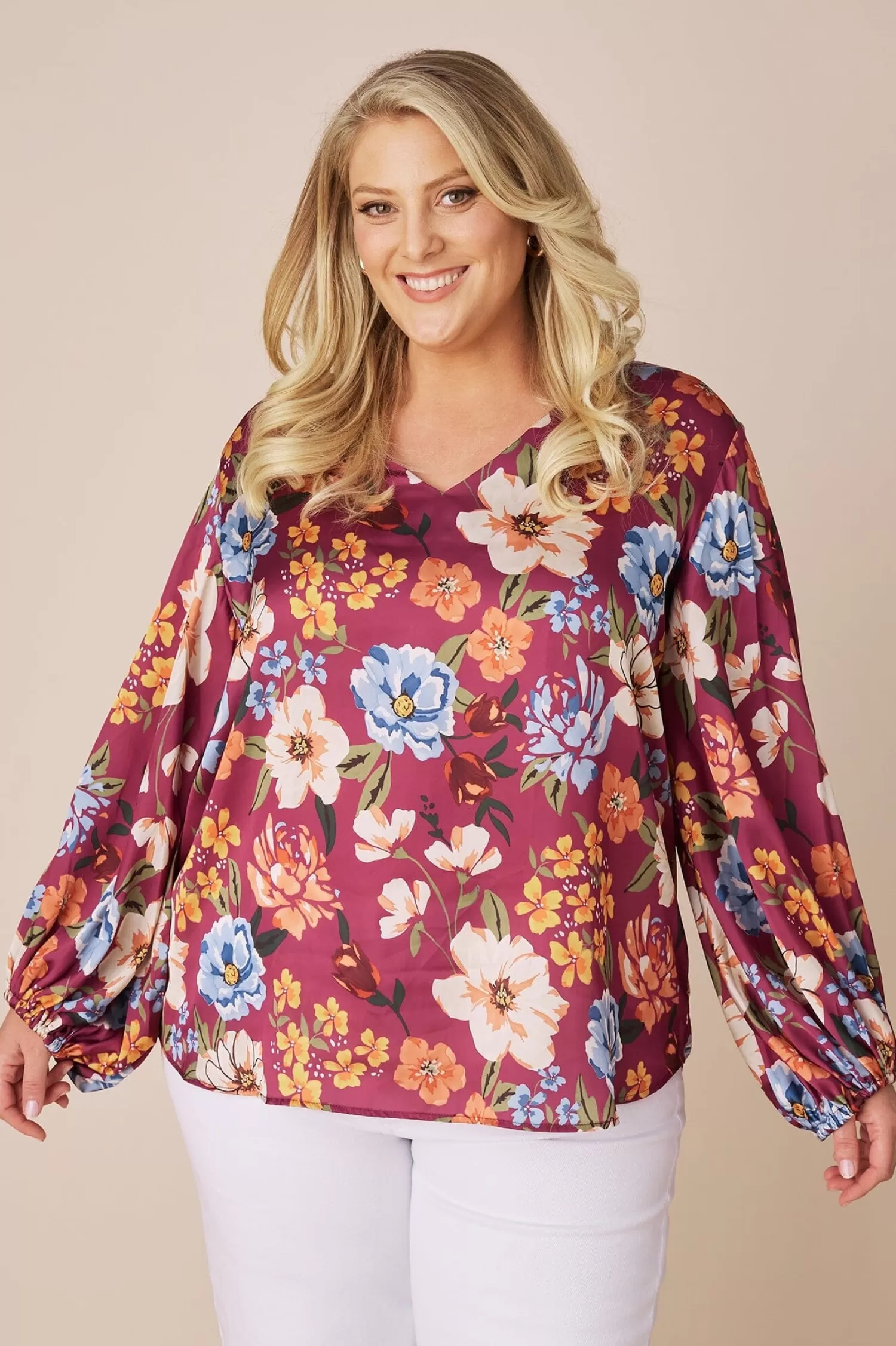 Carolina Sovana Tops | Long Sleeve*Celina V-Neck Long Sleeve Top Burgundy