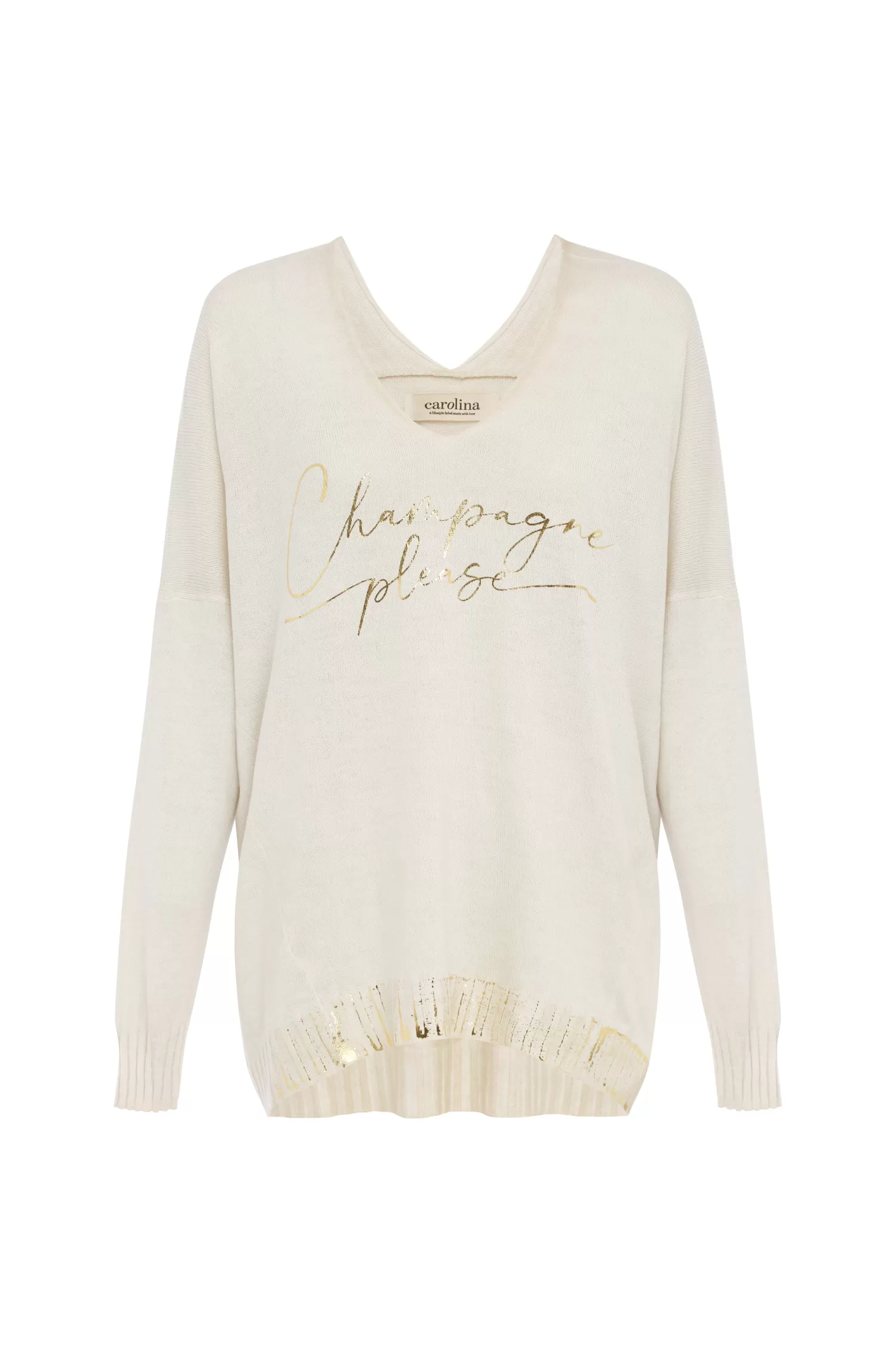 Carolina Knitwear*Champagne Please Jumper Ivory