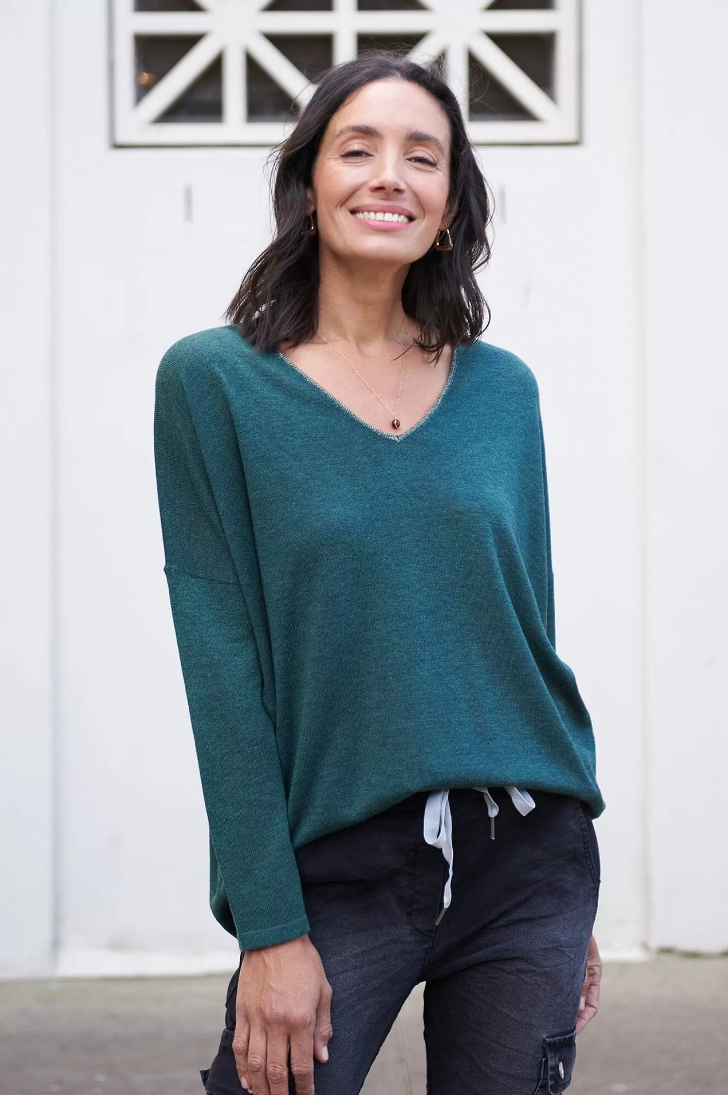 Carolina Knitwear*Christina Fine Knit Jumper Forest Green