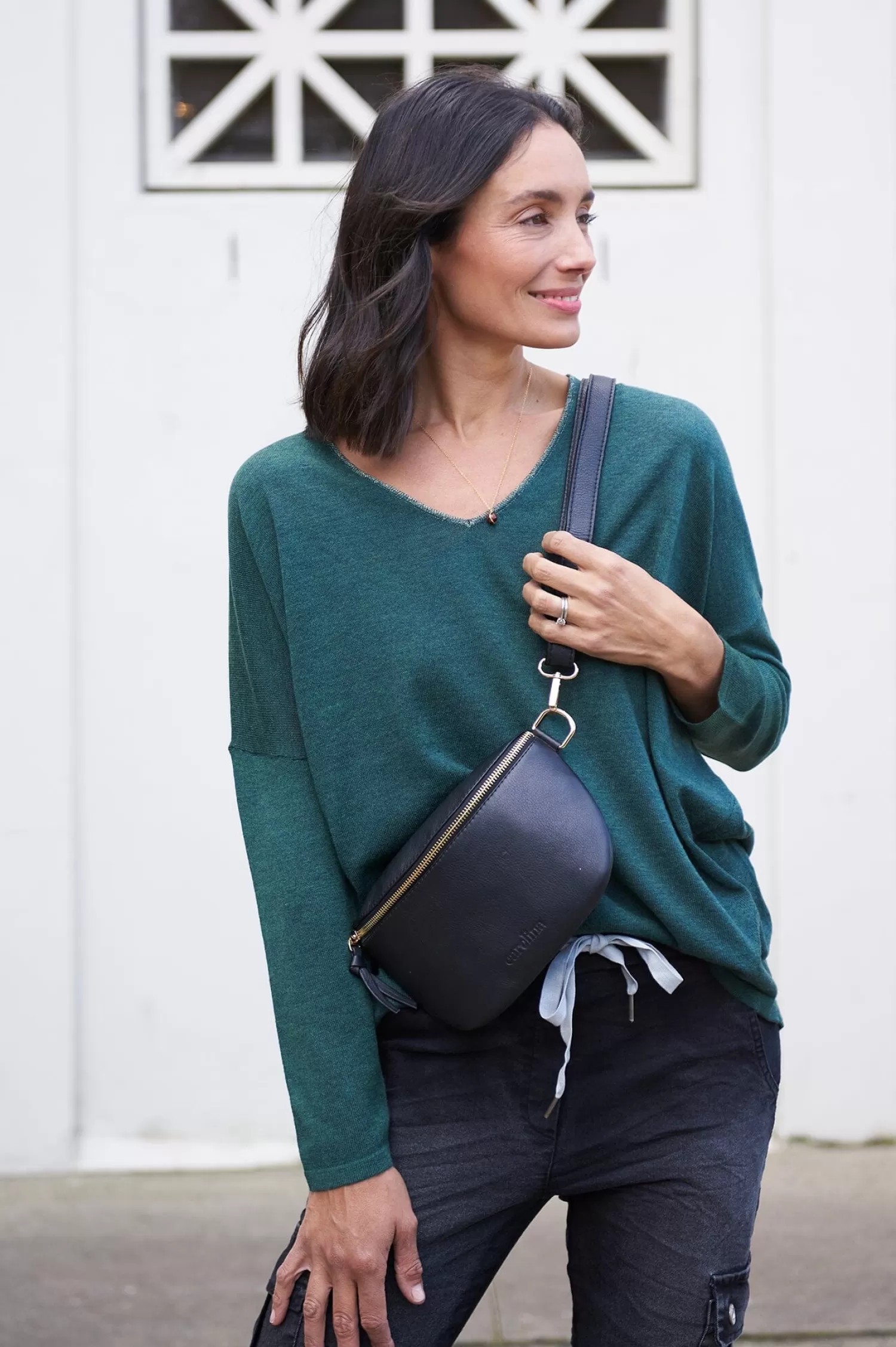 Carolina Knitwear*Christina Fine Knit Jumper Forest Green