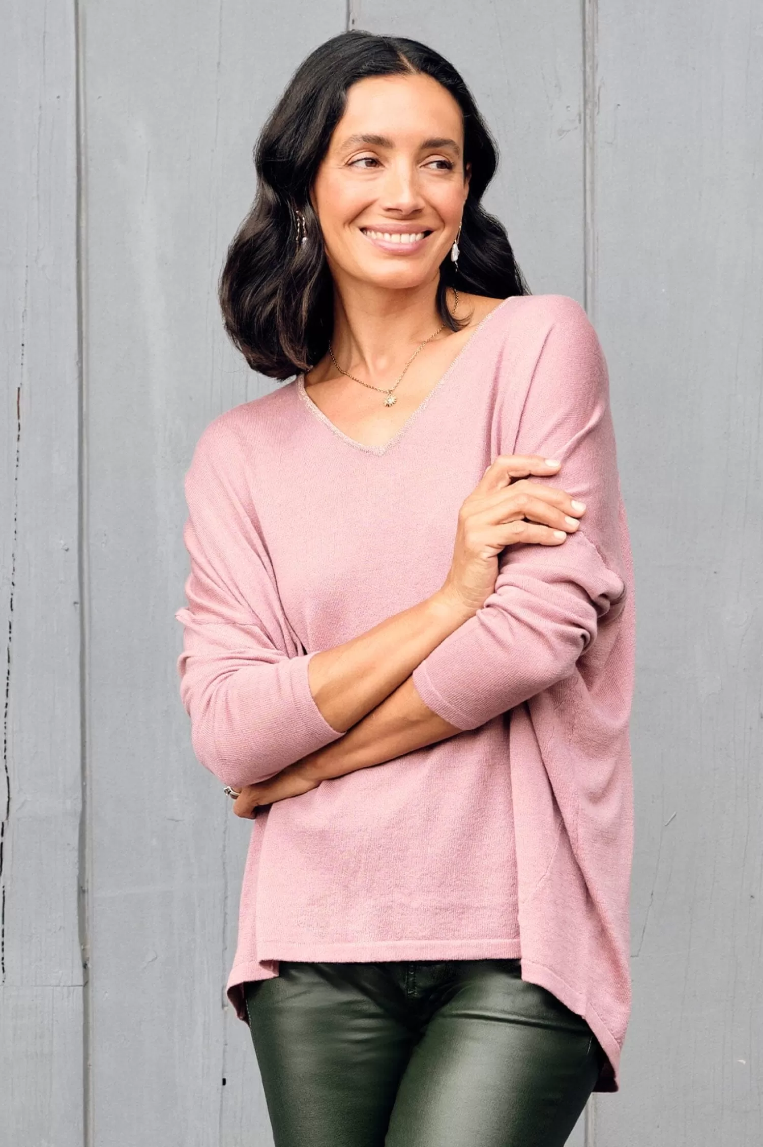 Carolina Knitwear*Christina Fine Knit Jumper Rose