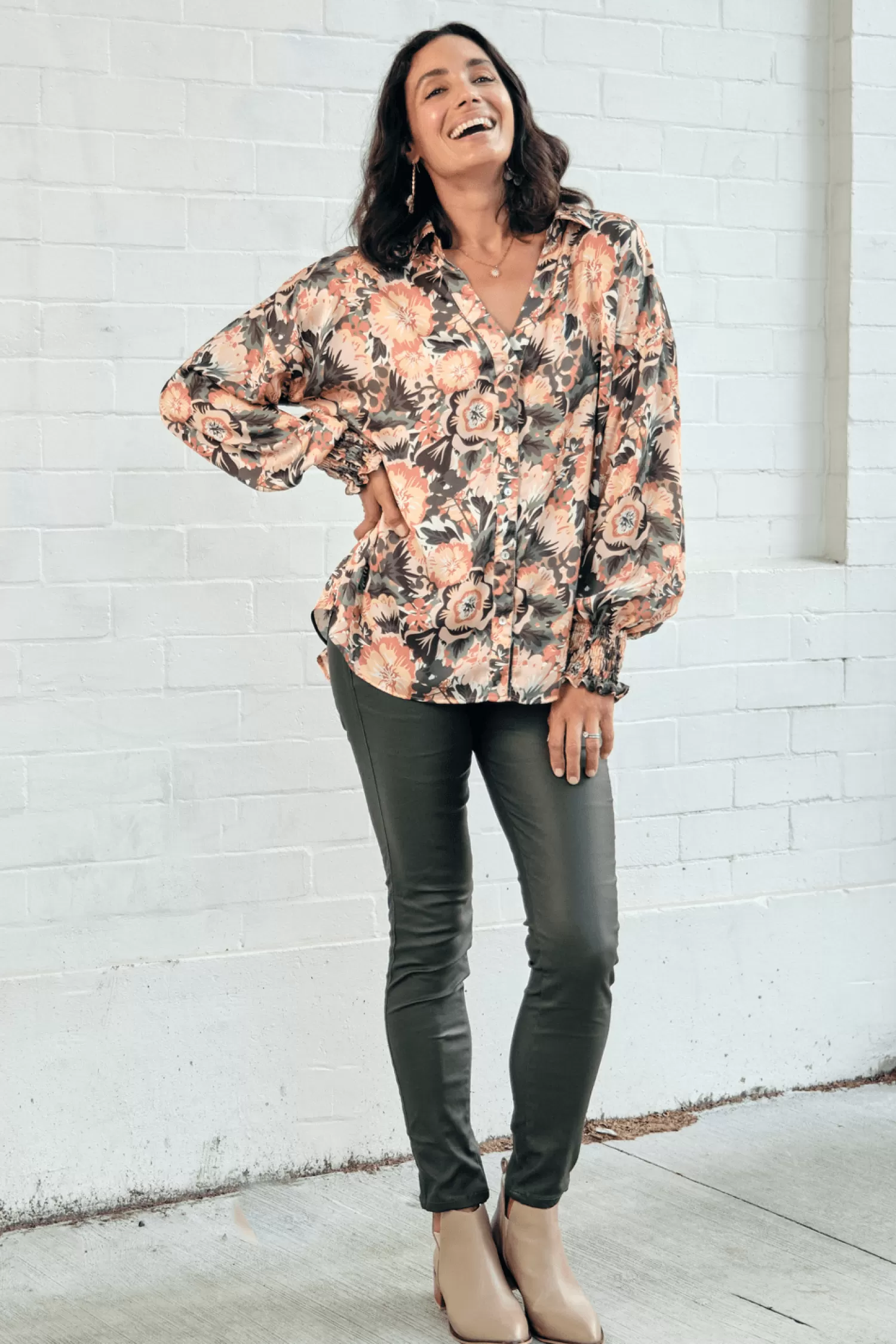 Carolina Long Sleeve*Claudia Collared Long Sleeve Top