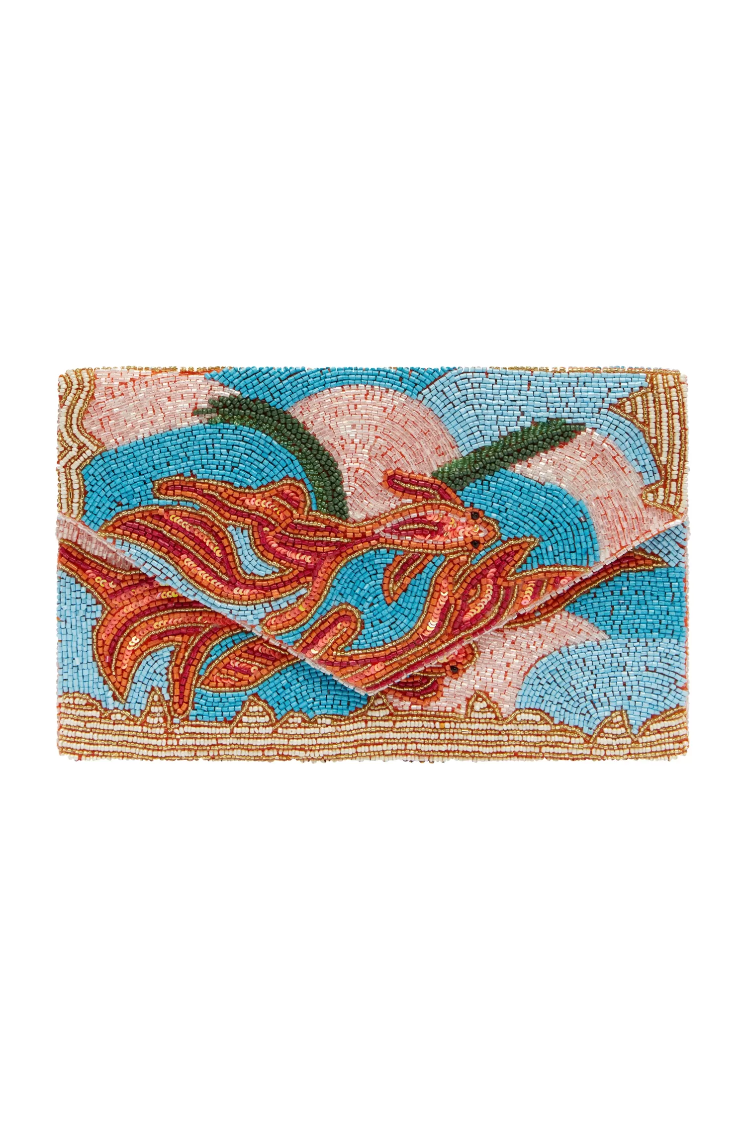 Carolina Clutches*Cora Sequinned Clutch Bag Turquoise