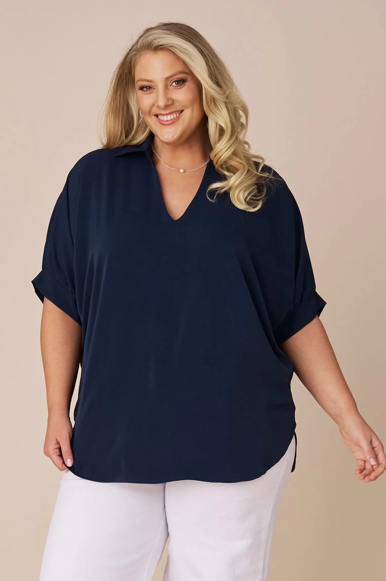 Carolina Short Sleeve*Delta Top Navy