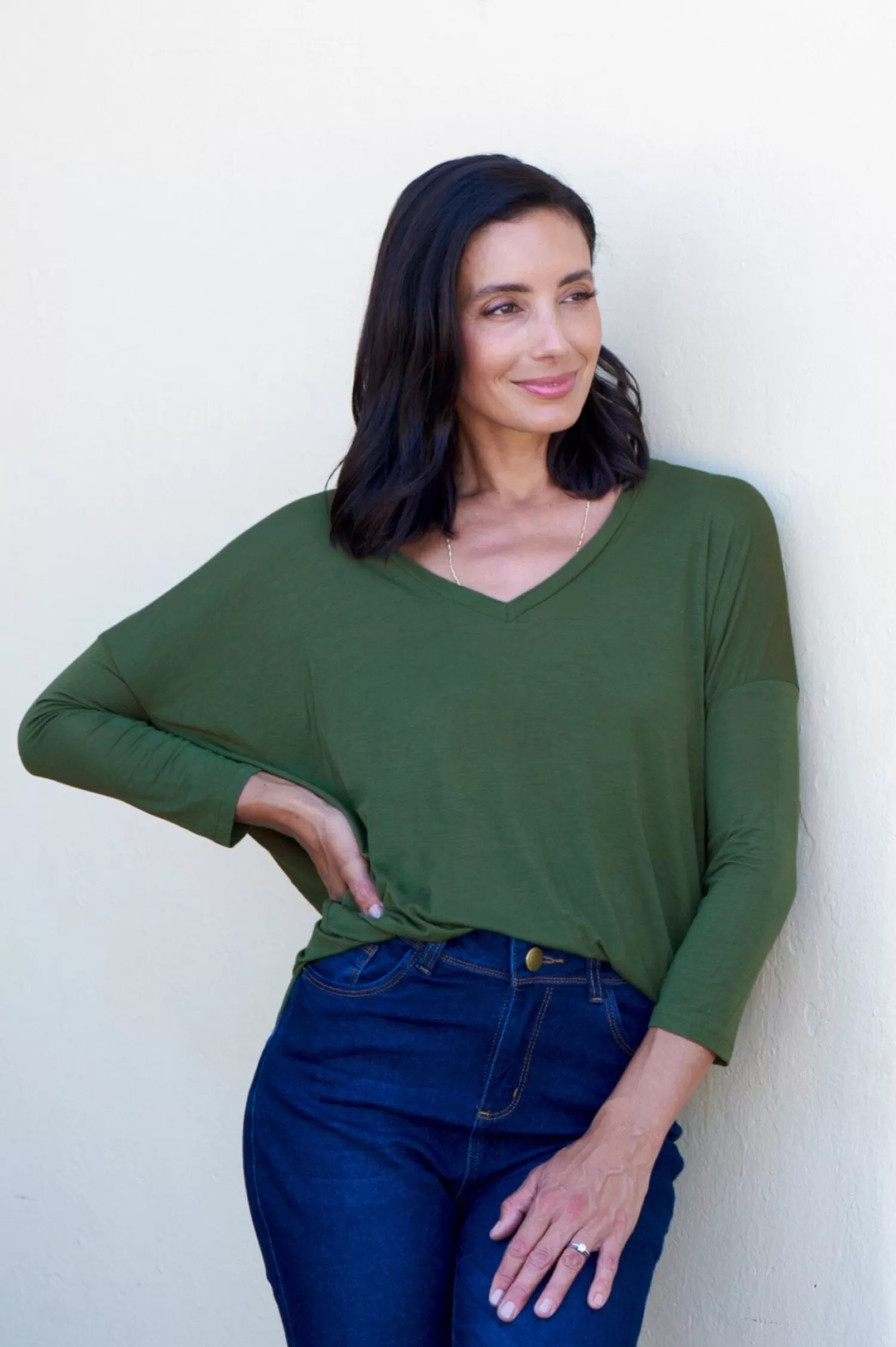 Carolina Long Sleeve*Erica Essential Long Sleeve Top Olive