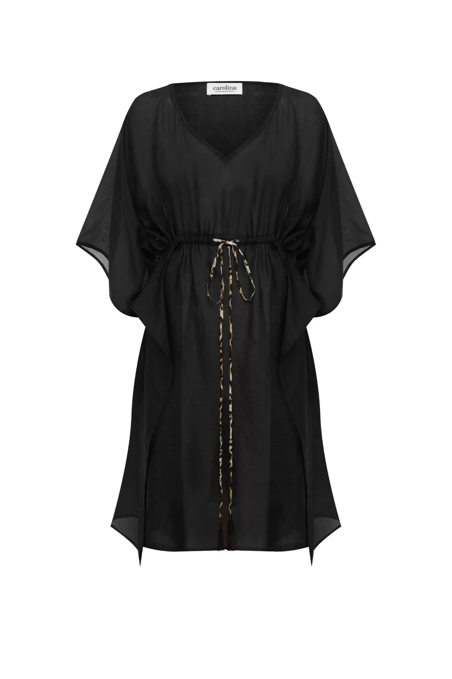 Carolina Capes & Kaftans*Esmé Silk Kaftan Black-Pre Order