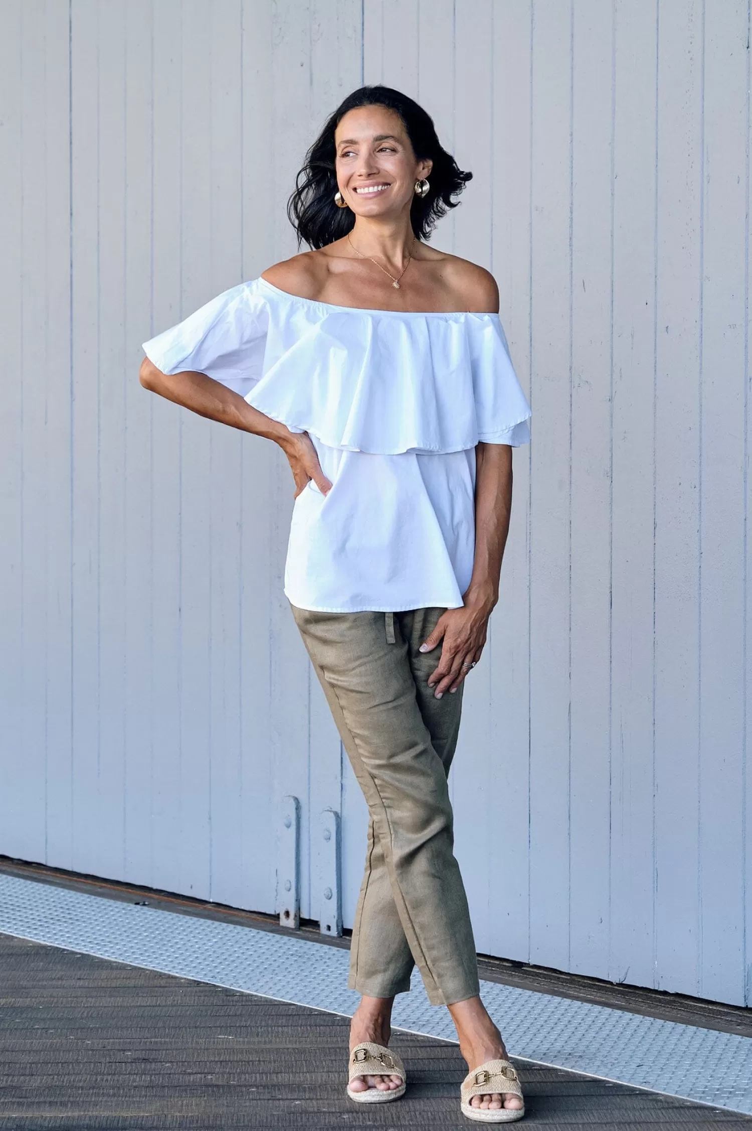 Carolina Short Sleeve*Eva Off Shoulder Top White