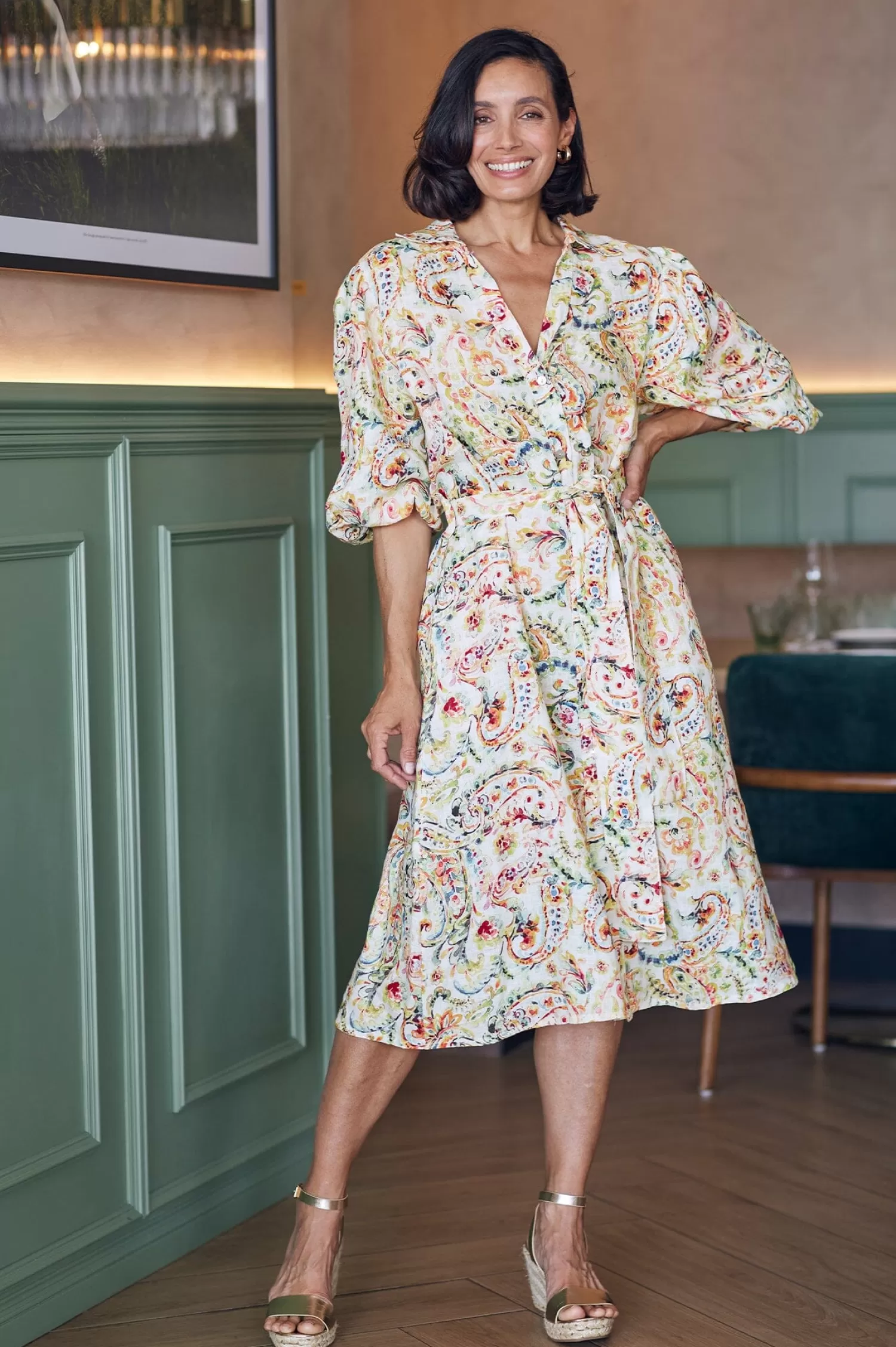 Carolina Short Sleeve*Everleigh Floral Linen Dress