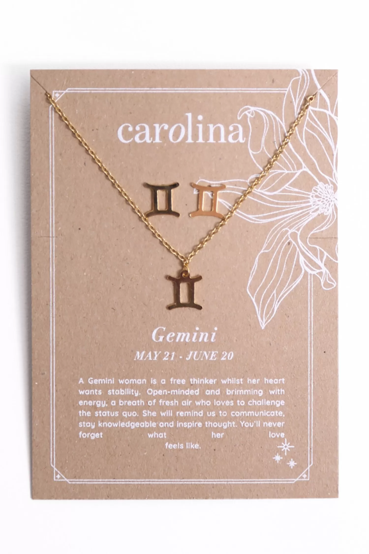 Carolina Necklaces*Gemini Zodiac Necklace & Earring Set