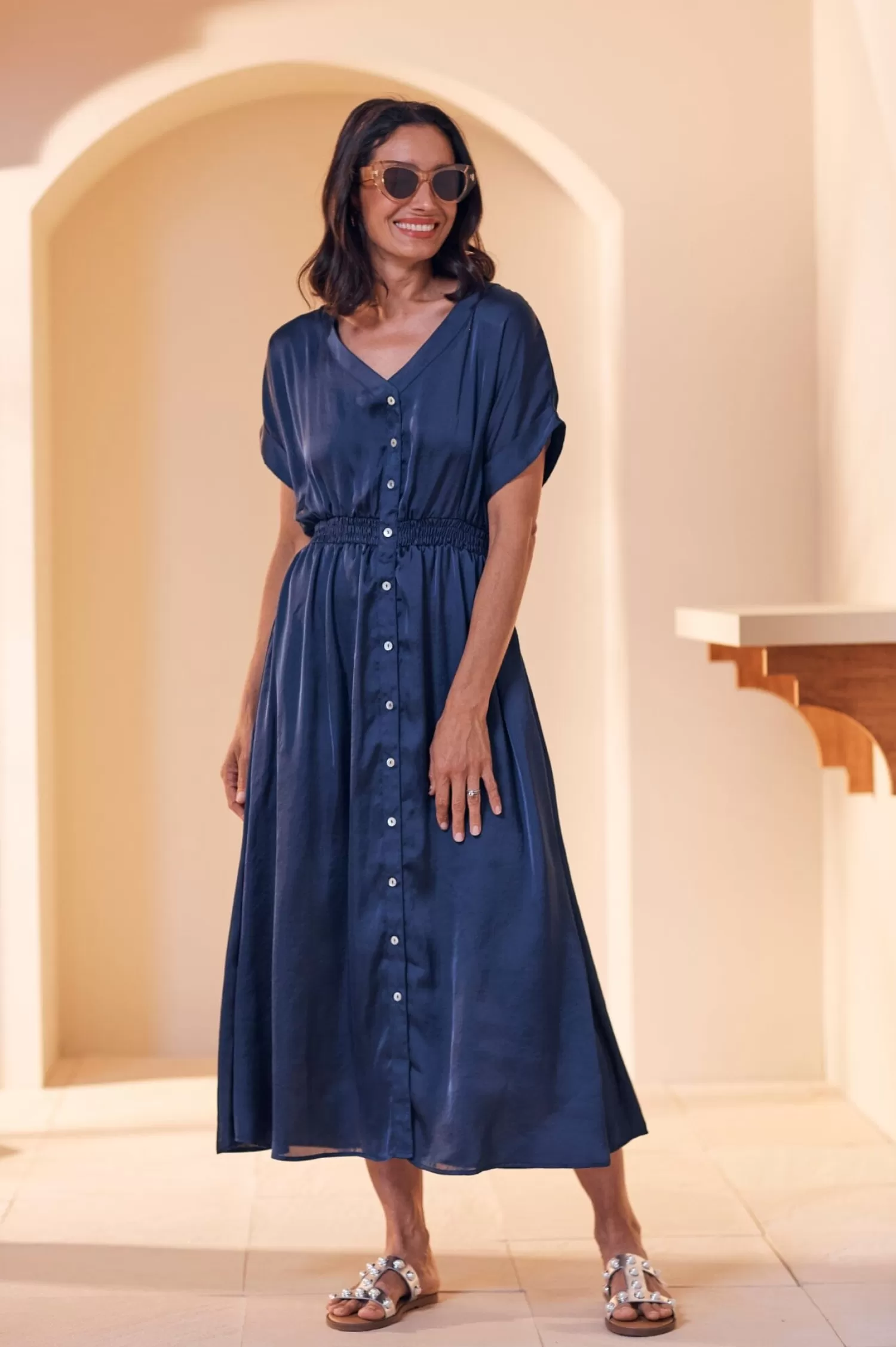 Carolina Short Sleeve*Georgina Dress Navy