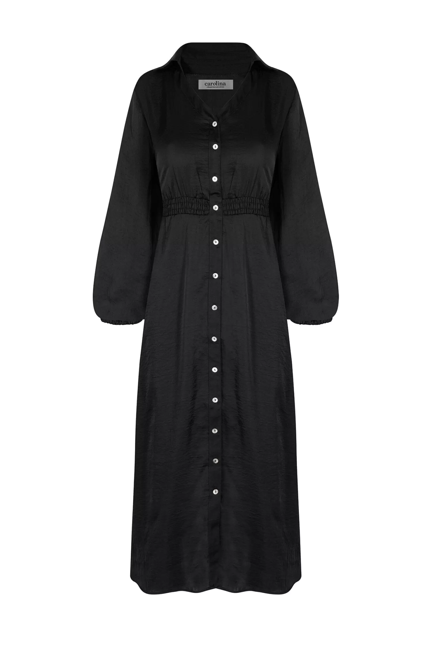 Carolina Long Sleeve*Georgina Long Sleeve Dress Black with Collar