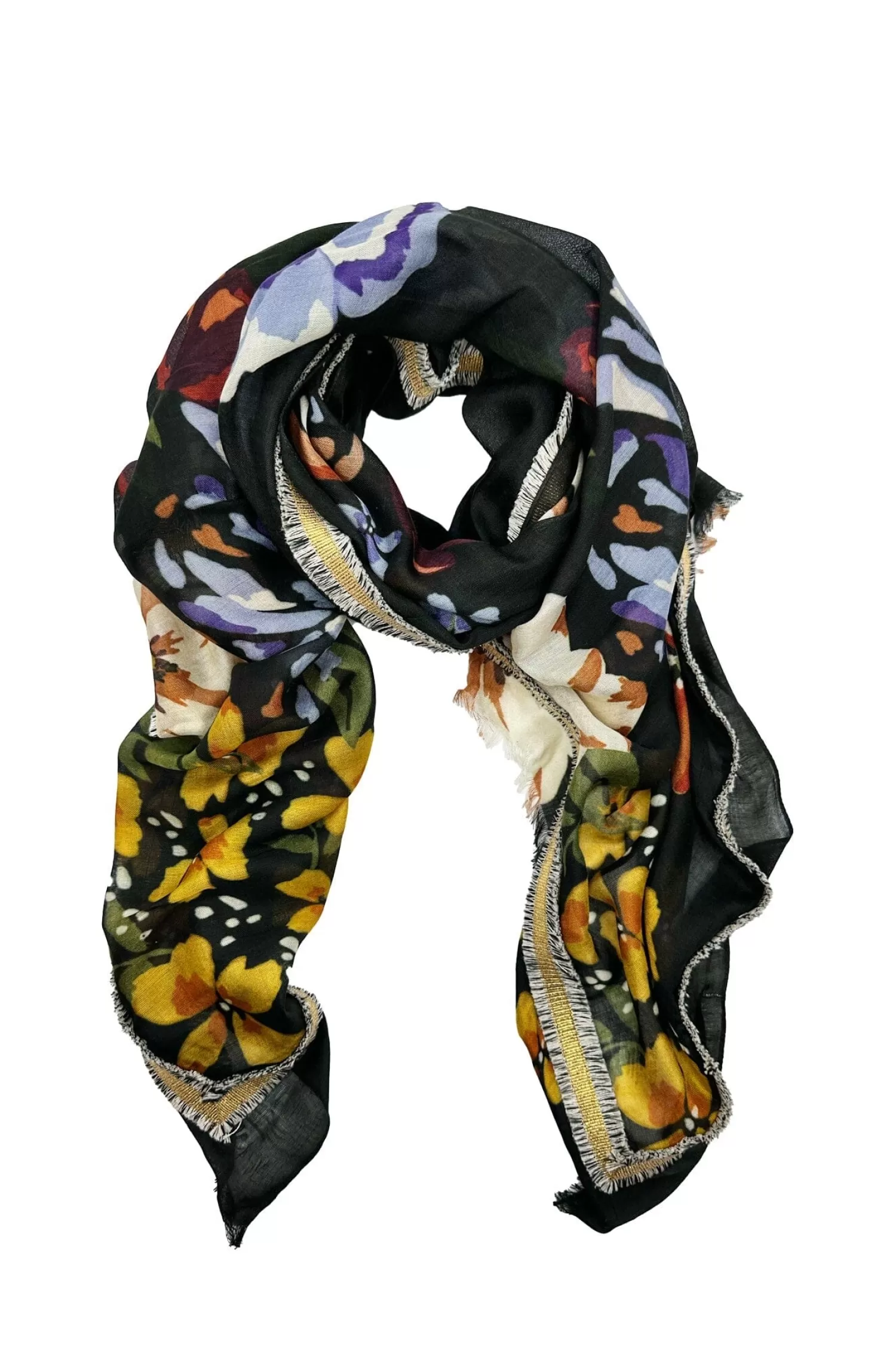 Carolina Scarves*Giana Modal Scarf Black