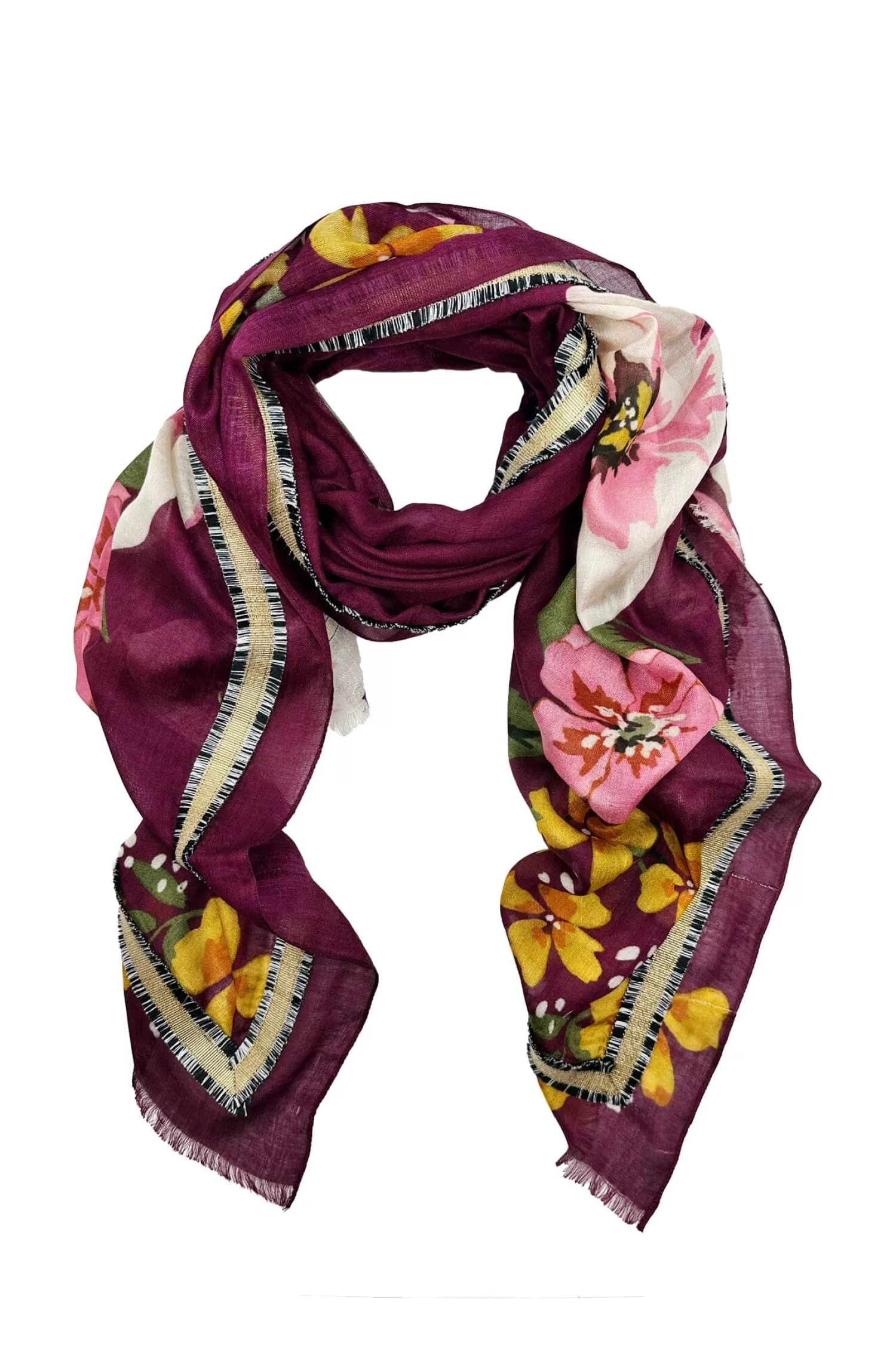 Carolina Scarves*Giana Modal Scarf Burgundy