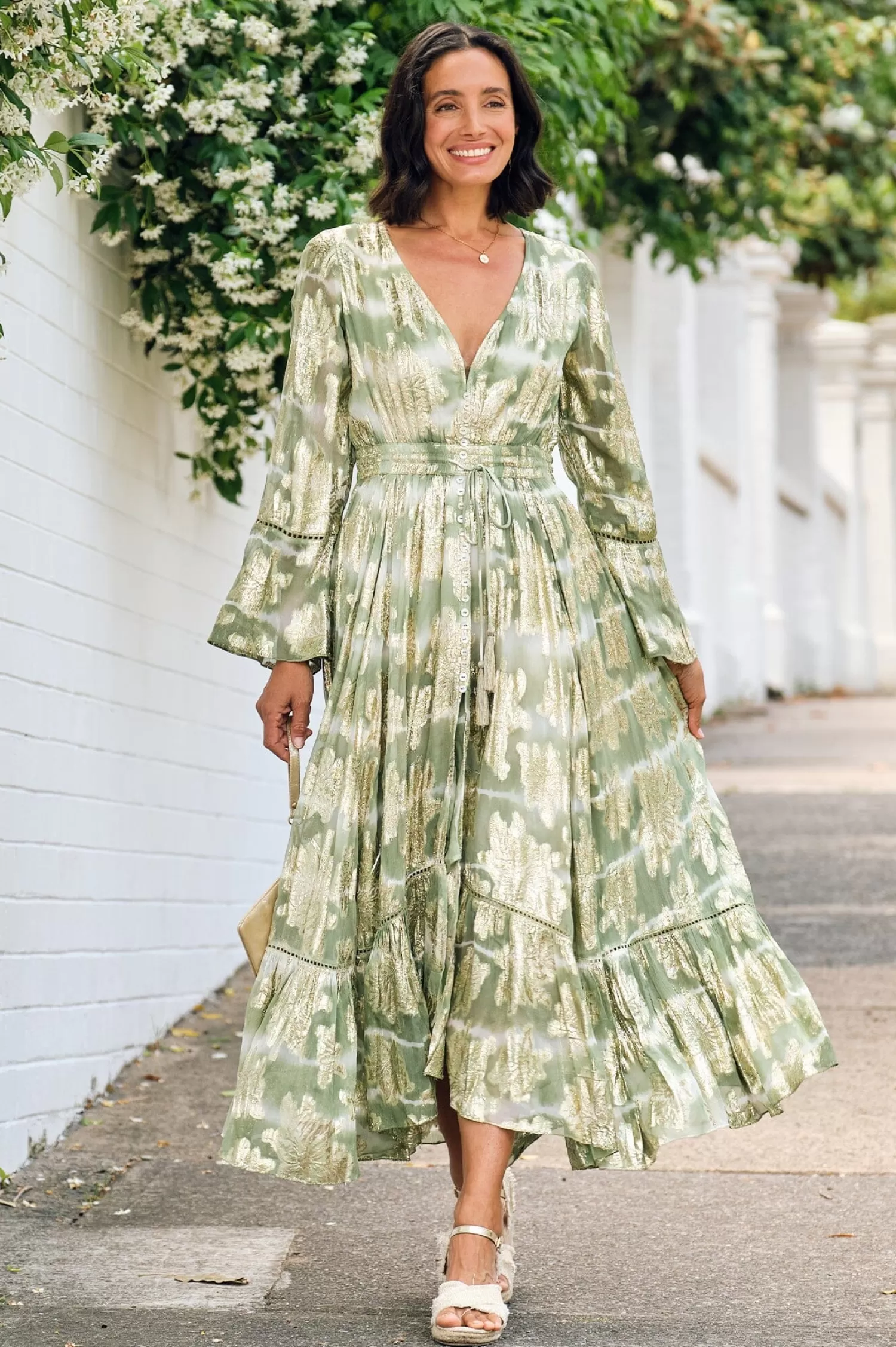 Carolina Long Sleeve*Halina Dress in Aloe