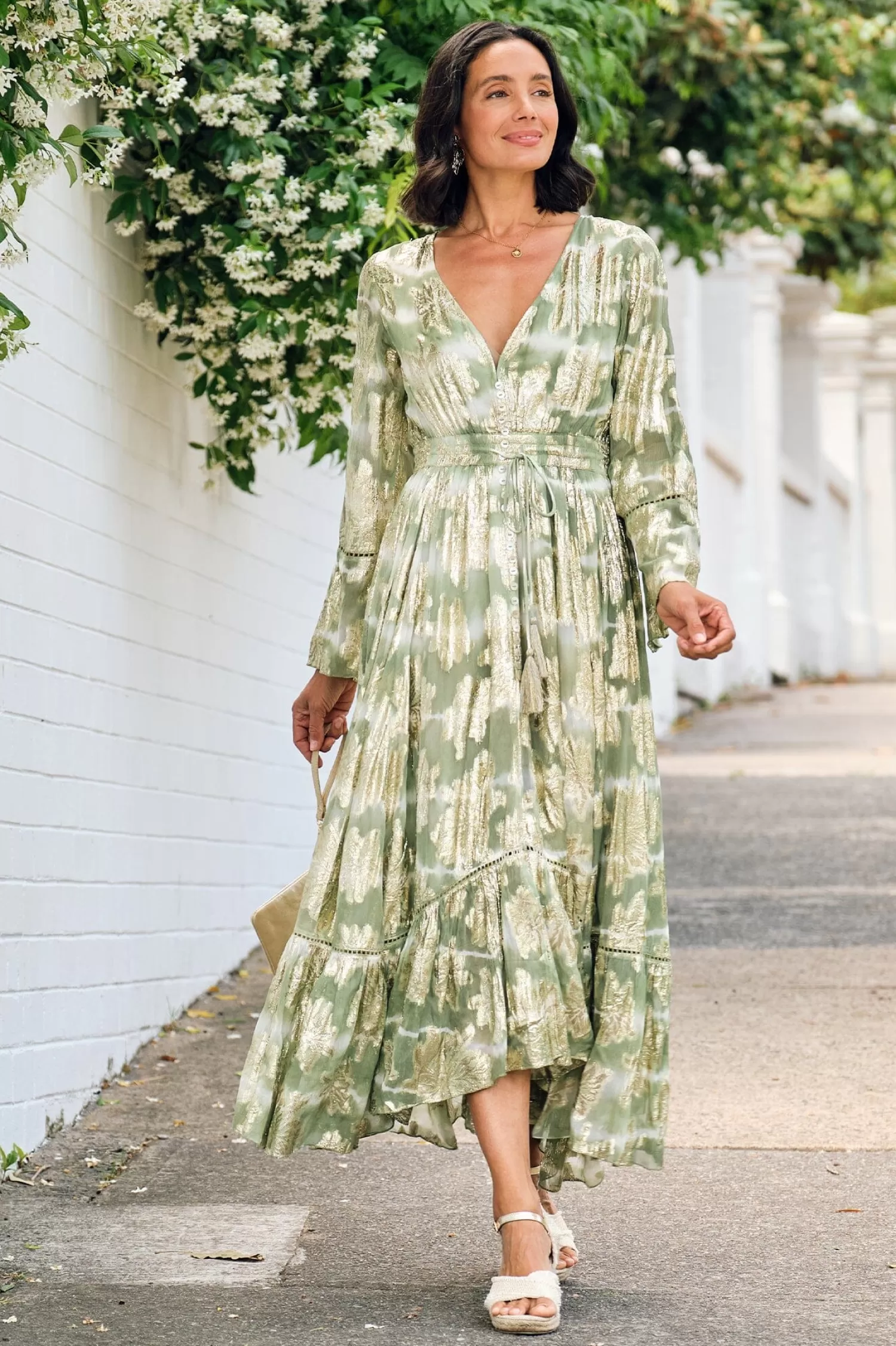 Carolina Long Sleeve*Halina Dress in Aloe