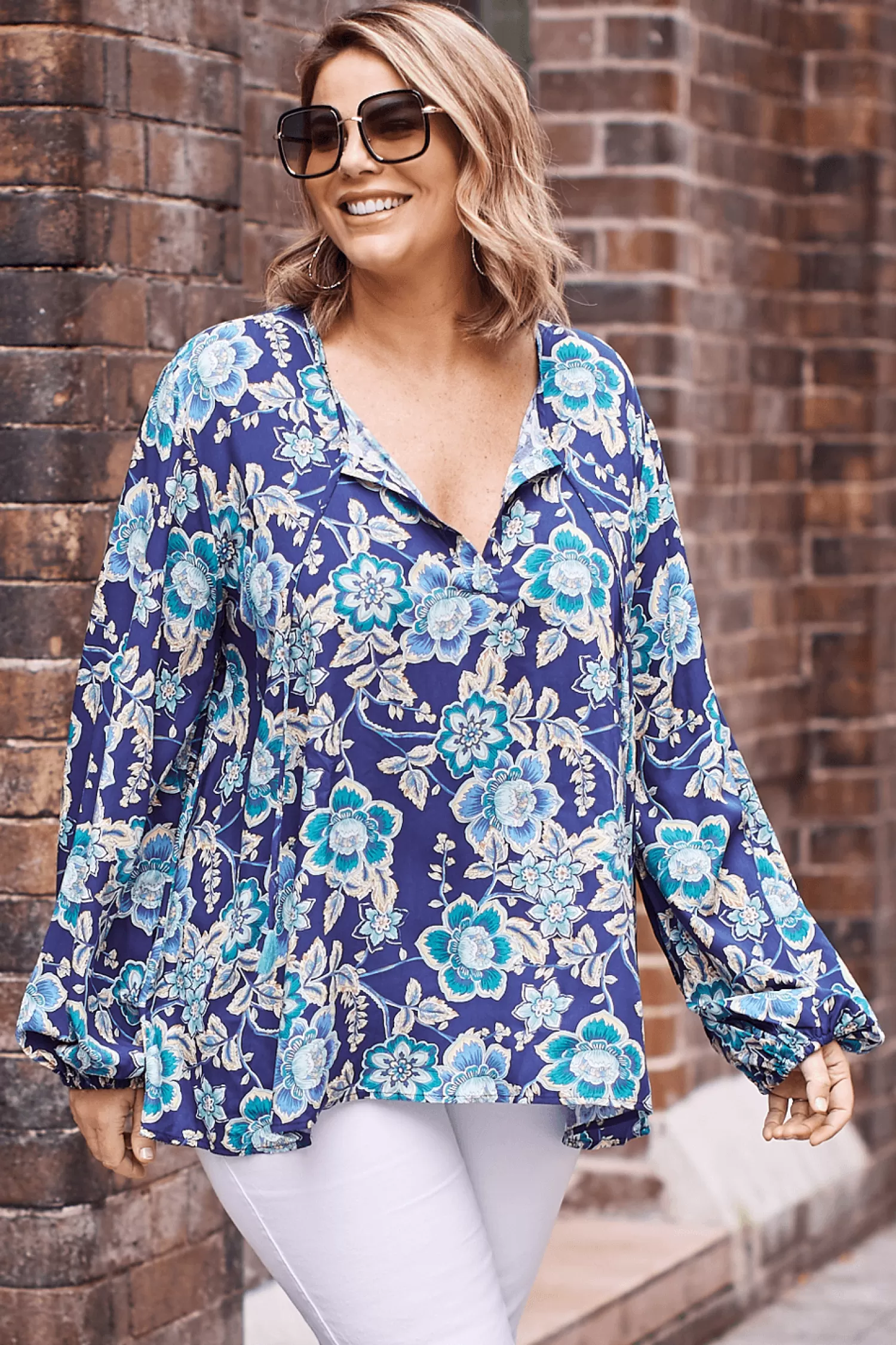 Carolina Long Sleeve*Harriet Floral Long Sleeve Top Navy