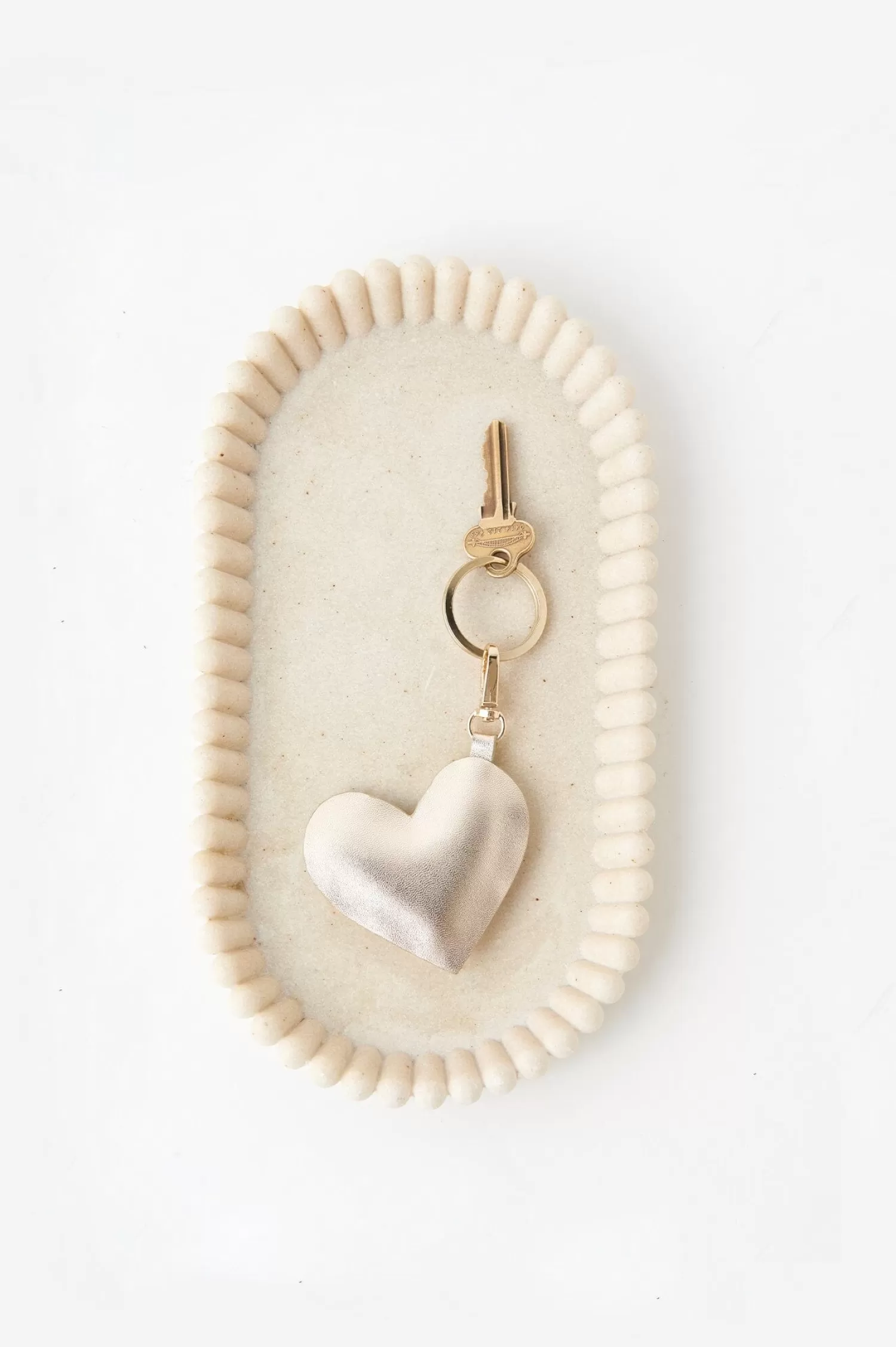 Carolina Travel Accessories | Travel Accessories*Heart Keyring Soft Leather Gold