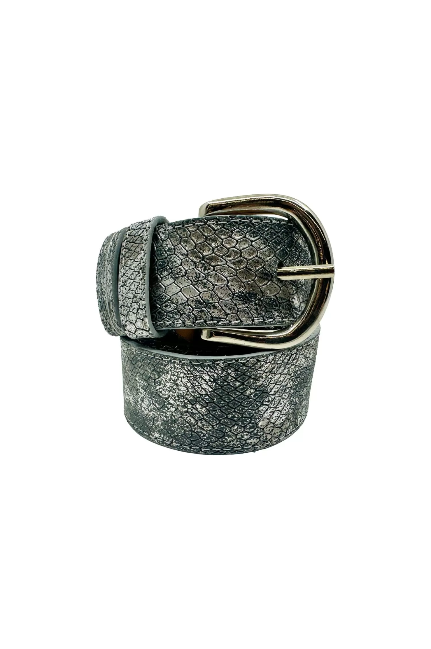 Carolina Belts | Belts*Jeans Belt Metallic Grey Snake Print