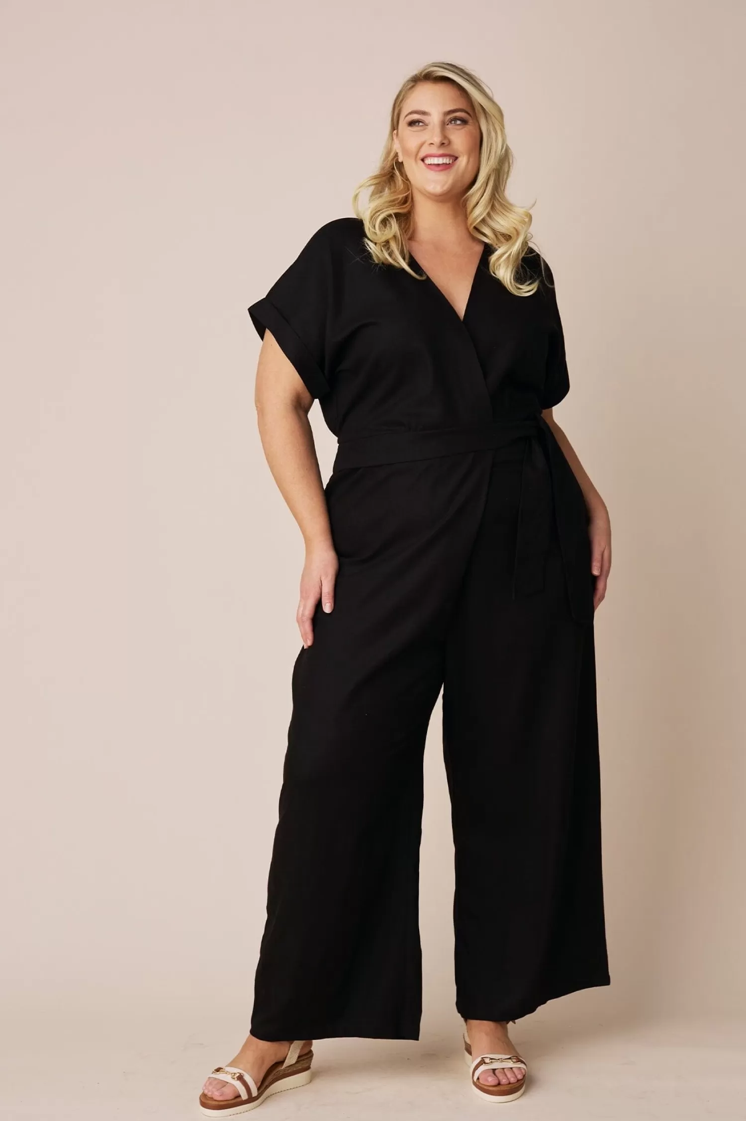 Carolina Pants*Jude Jumpsuit Linen Blend in Black-Pre Order