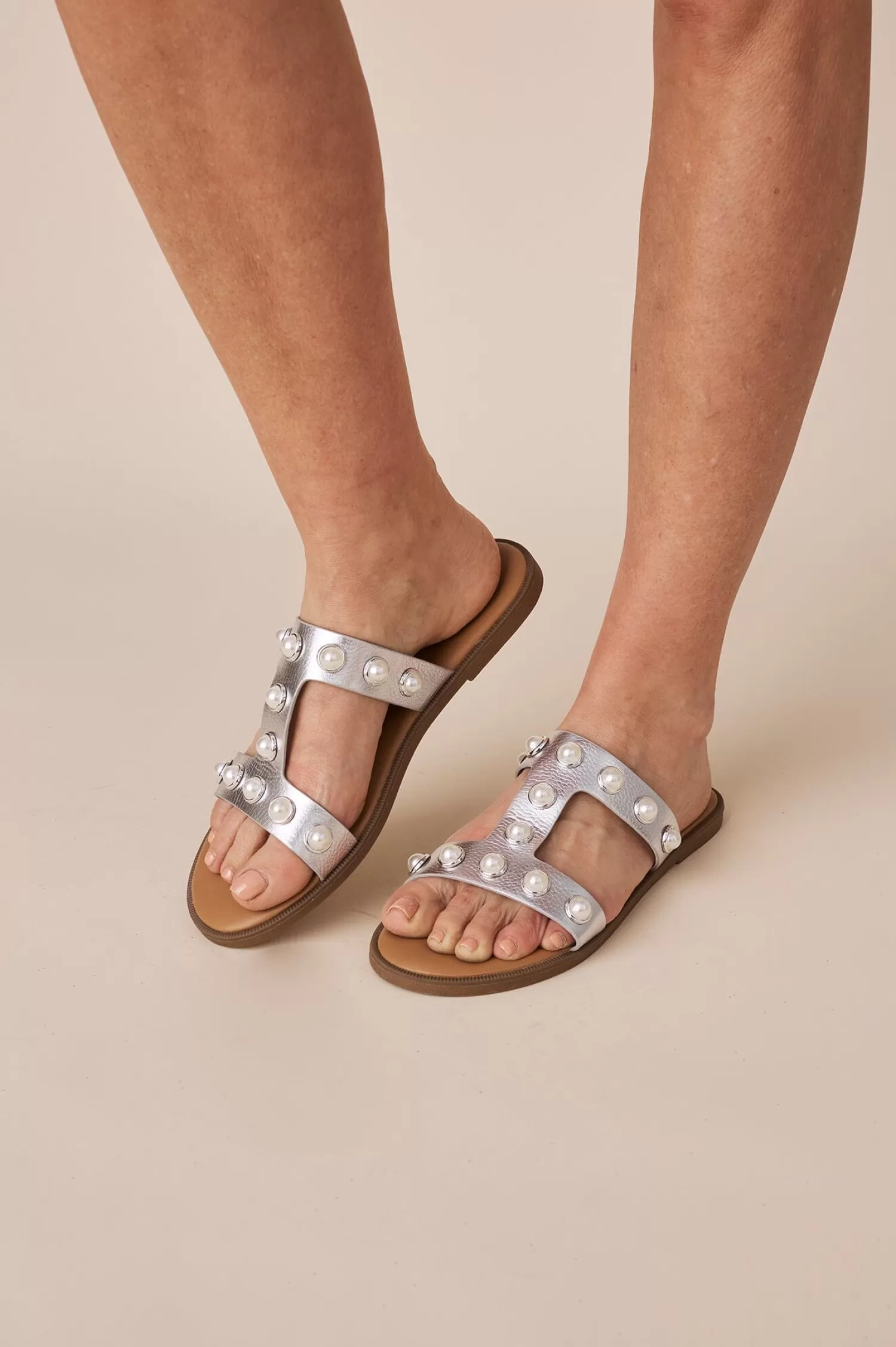 Carolina Slides And Sandles*Kali Slides Silver