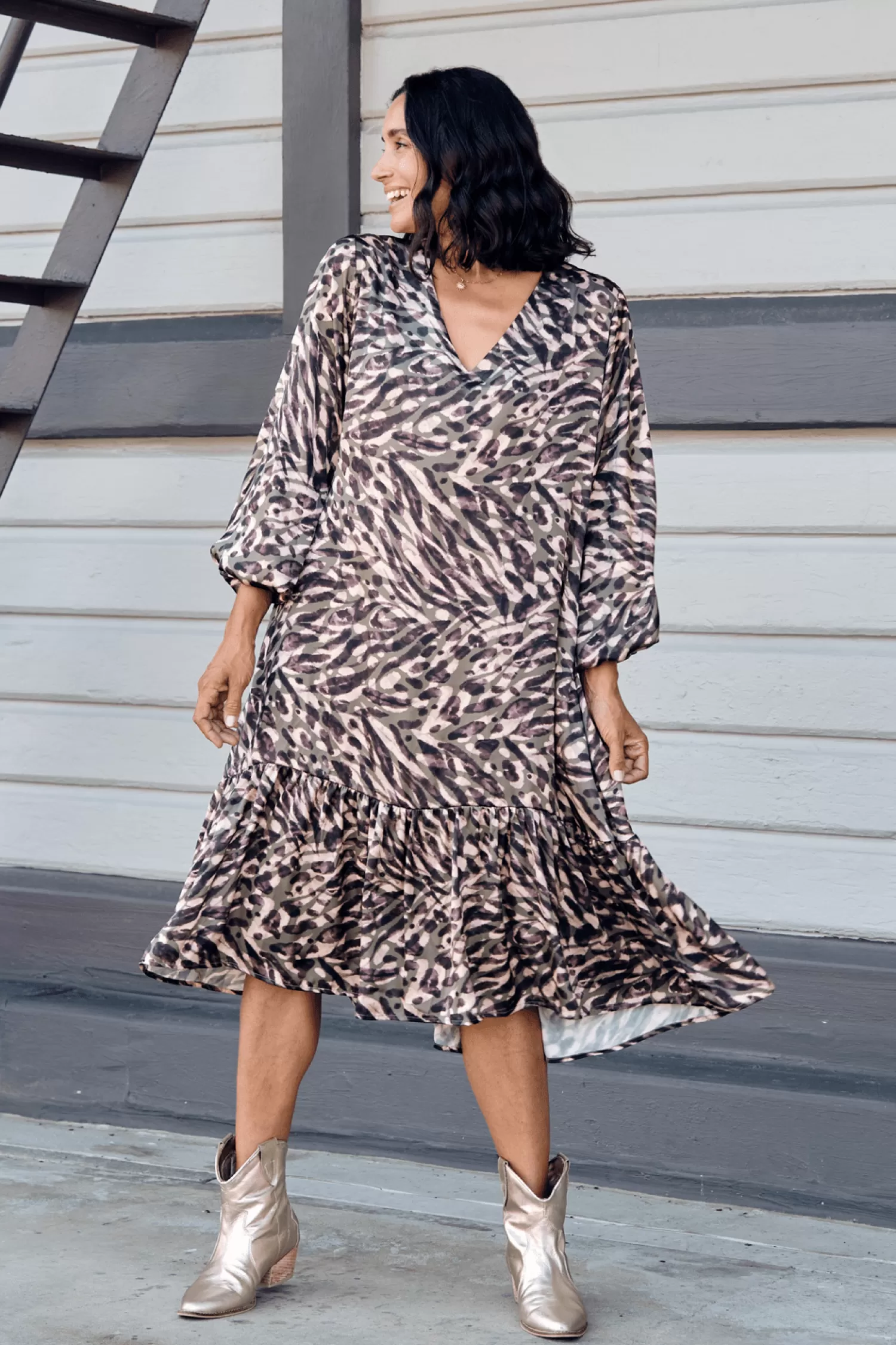 Carolina Long Sleeve*Kenza  Animal Print Dress