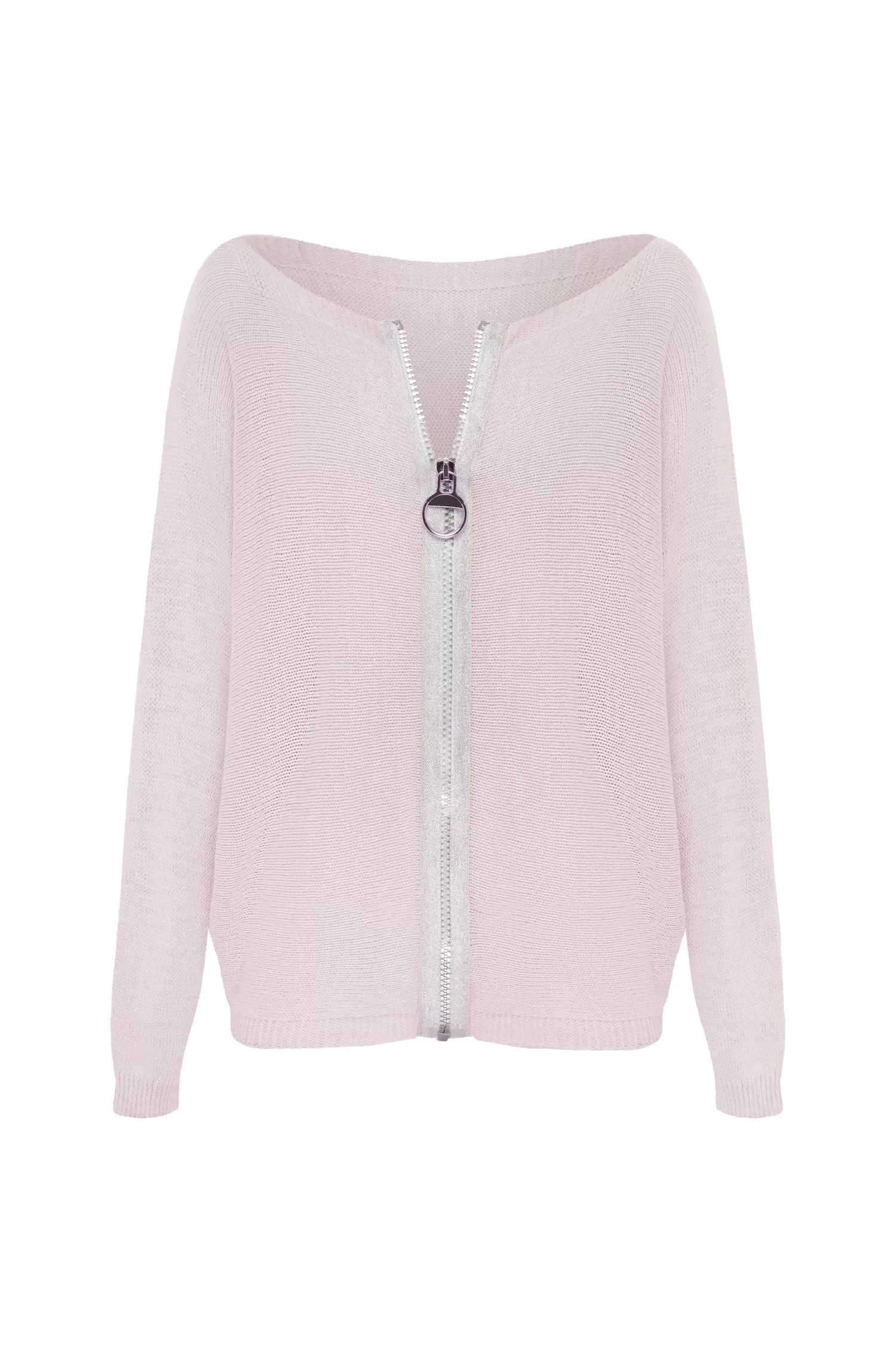 Carolina Knitwear*Kyle Zipped Cardigan Blush Shimmer